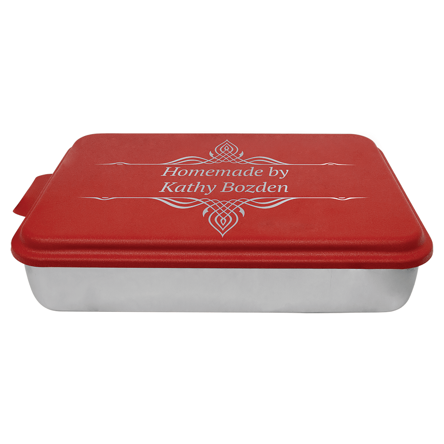 9" x 13" Aluminum Cake Pan with Red Lid