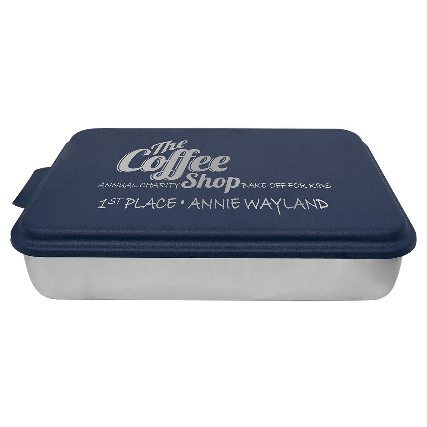 9" x 13" Aluminum Cake Pan with Navy Blue Lid