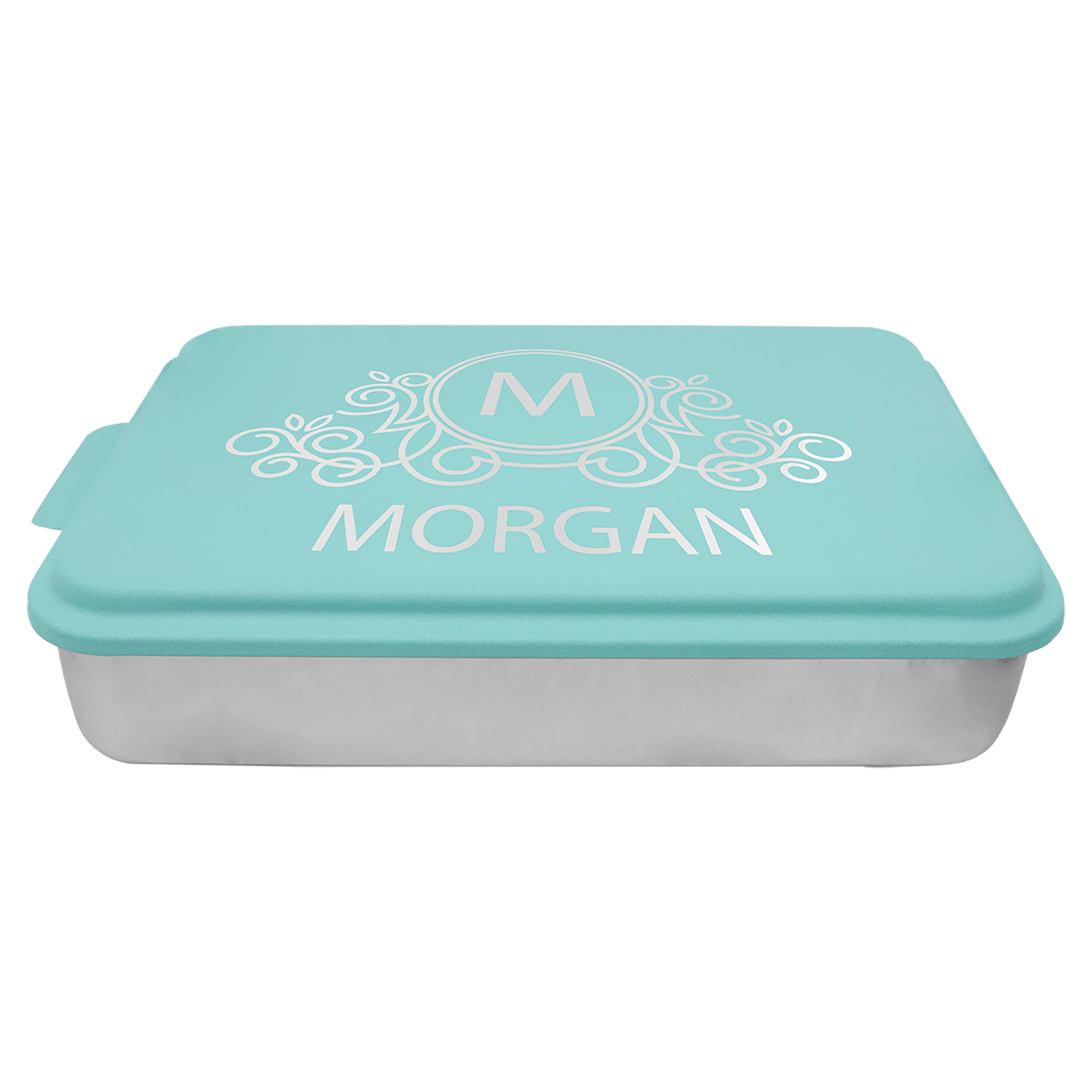 9" x 13" Aluminum Cake Pan with Teal Lid