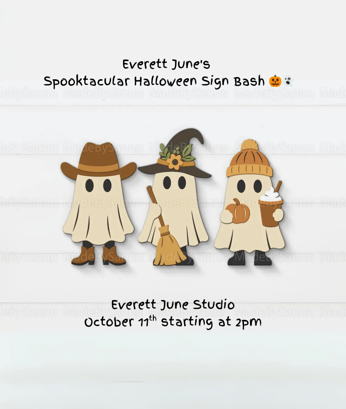 Everett June Halloween Ghost Sign Party, Oct 11th @2-4pm