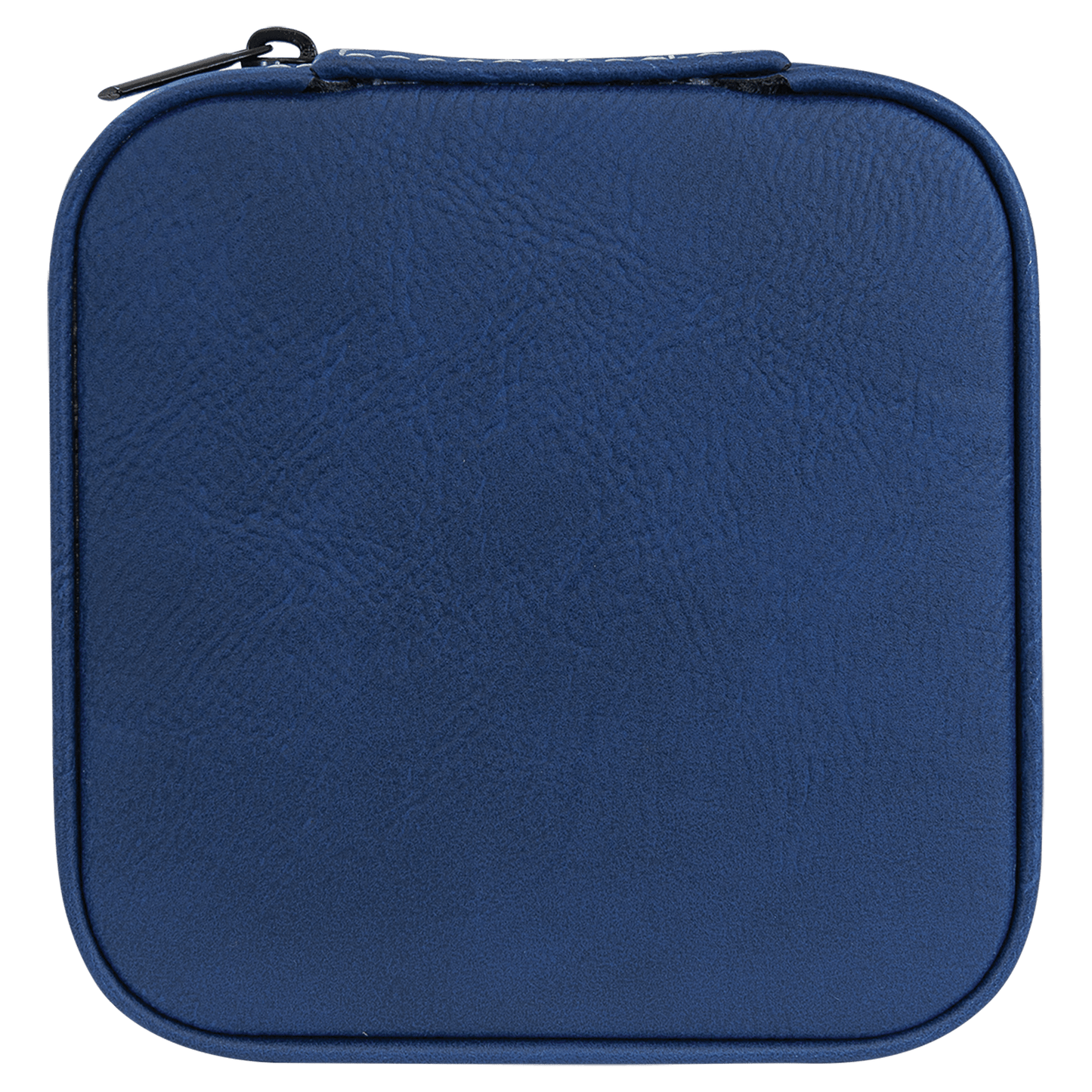 4" X 4" Blue/Silver Leatherette Travel Jewelry Box with Tan Lining