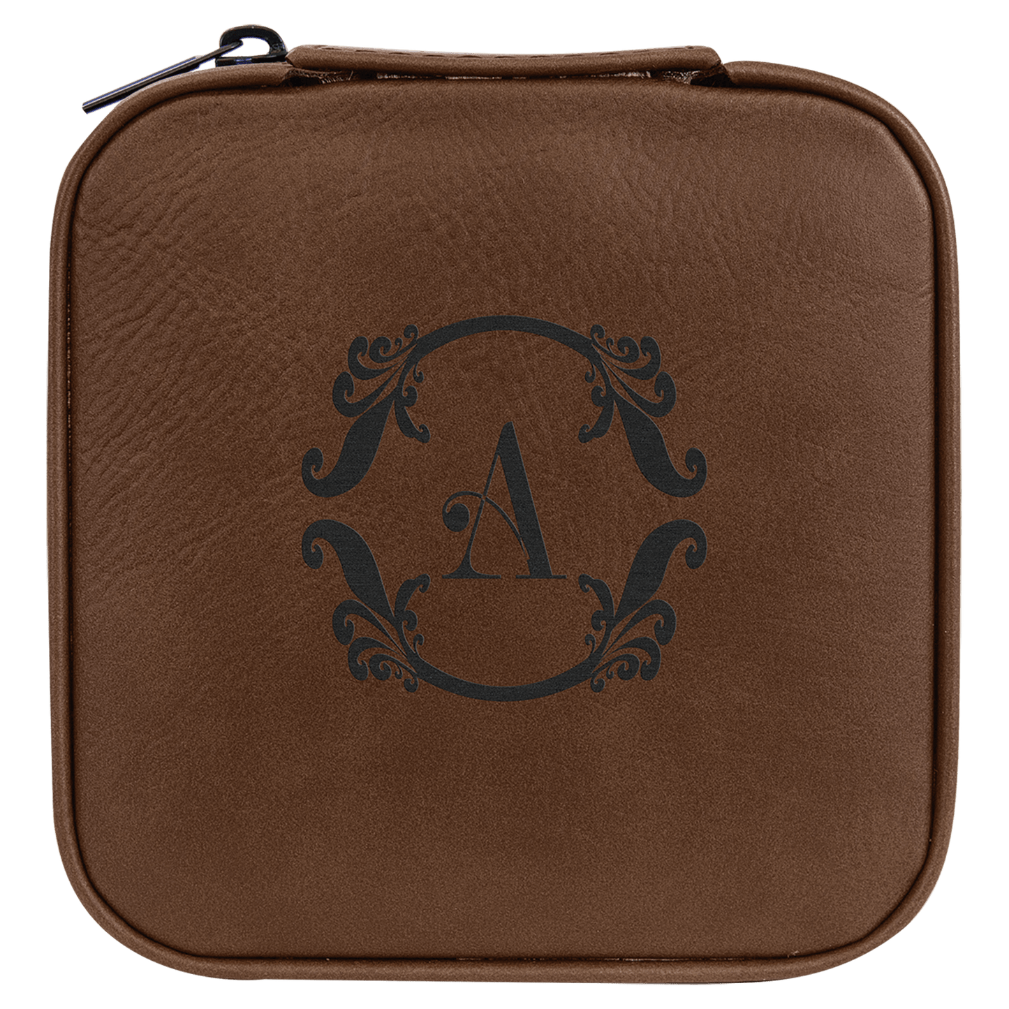 EngraveElite Vegan Leather Travel Jewelry Box - Black, Dark Brown