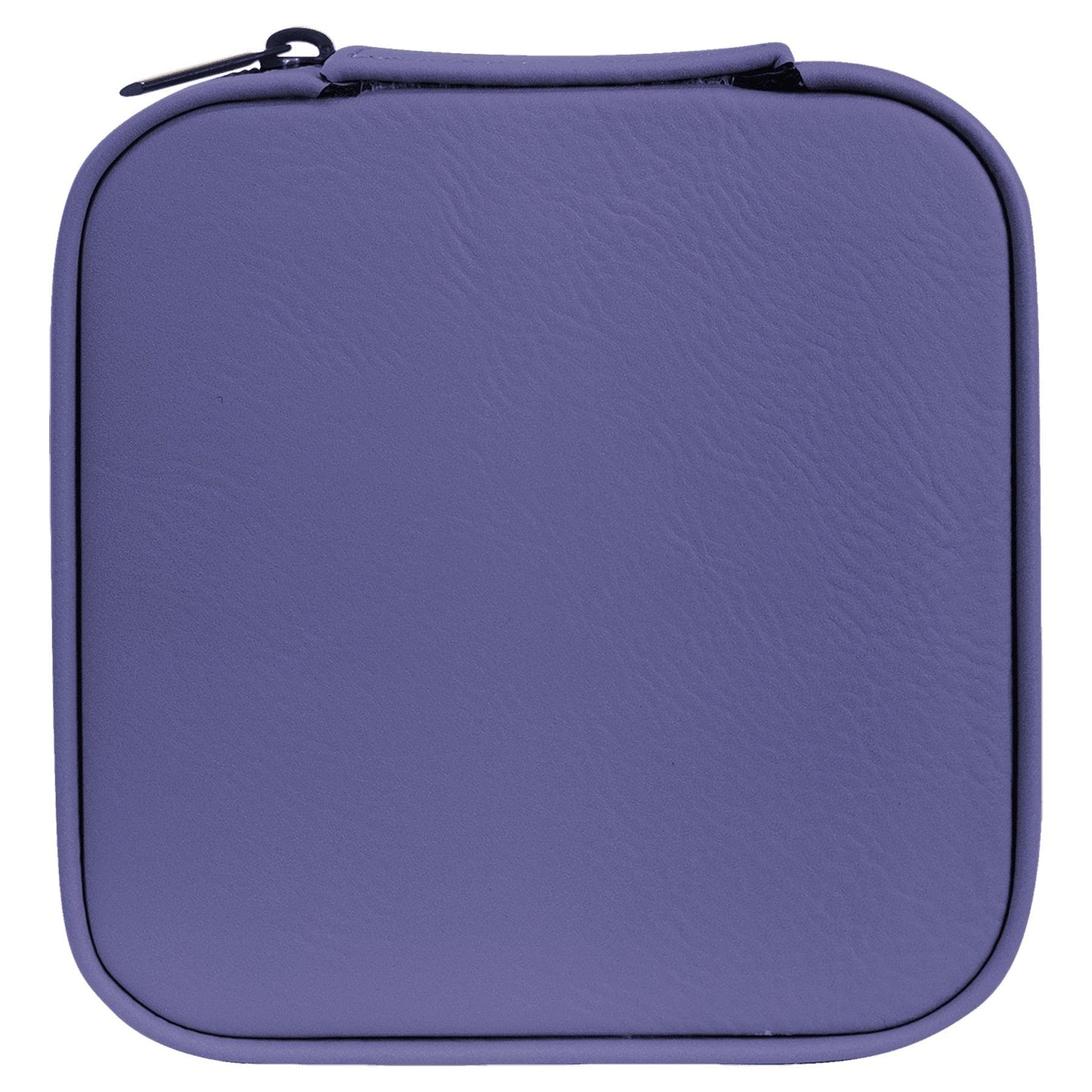 4" X 4" Purple/Black Laserable Leatherette Travel Jewelry Box with Black Lining