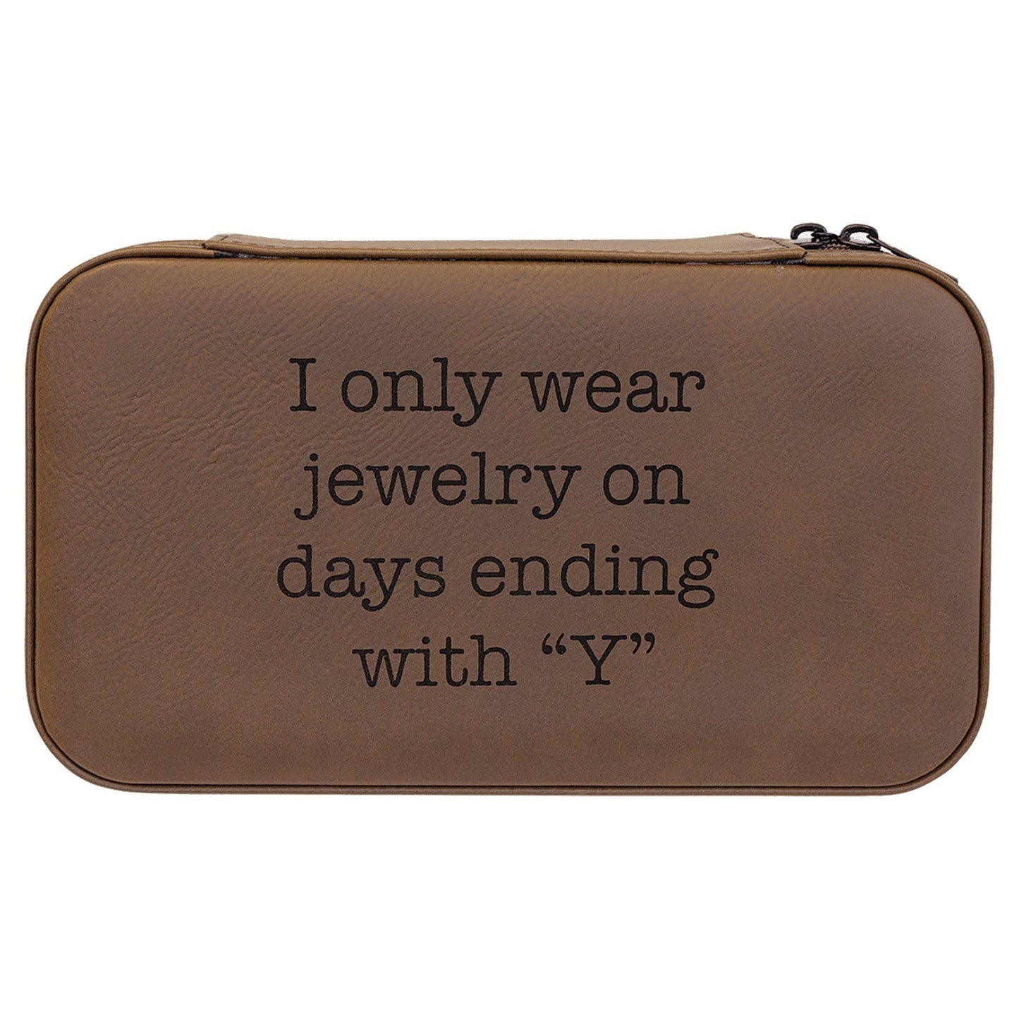 Dark Brown Large Leatherette Jewelry Box