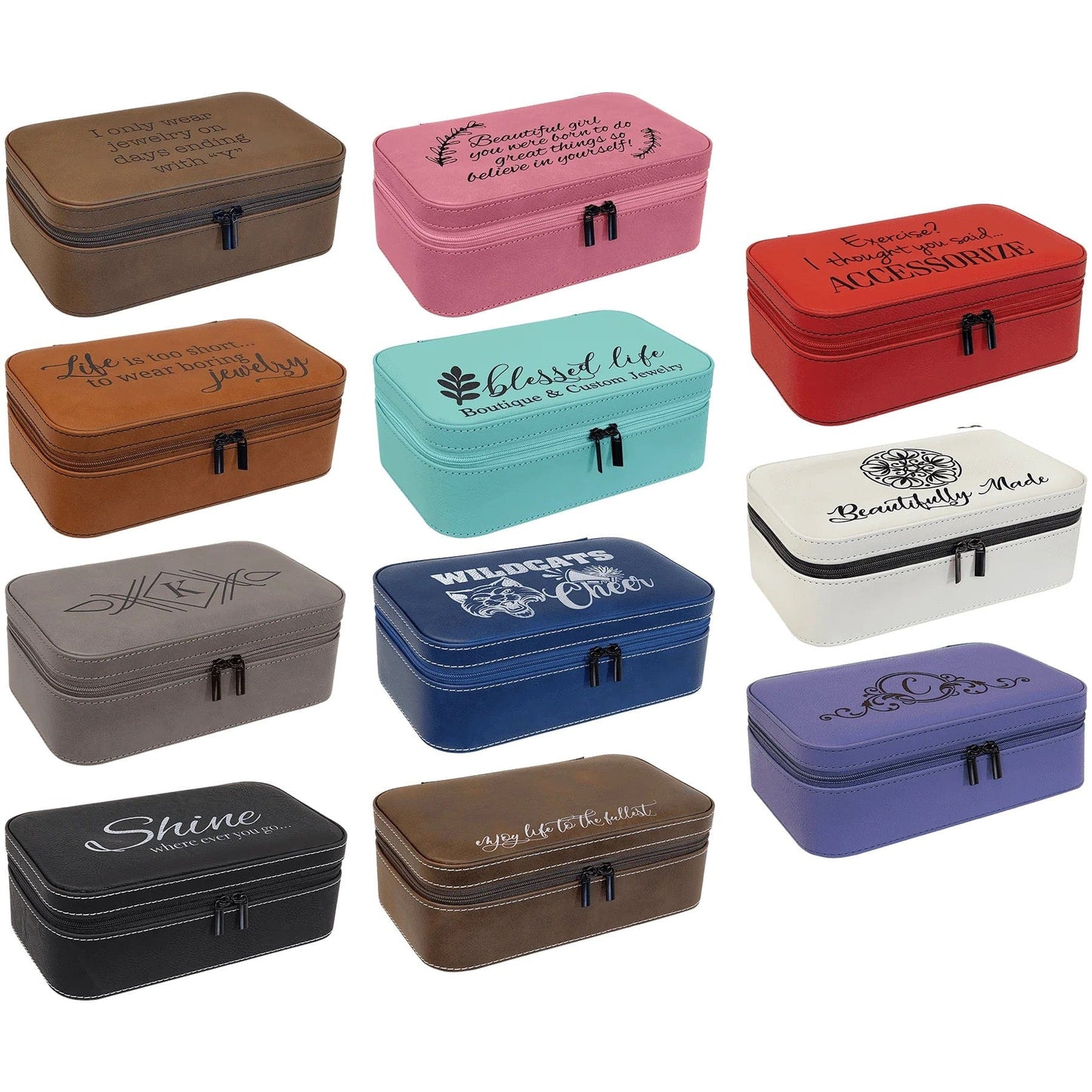 7 1/2" X 4 1/2" Laserable Leatherette Jewelry Box Sample Set