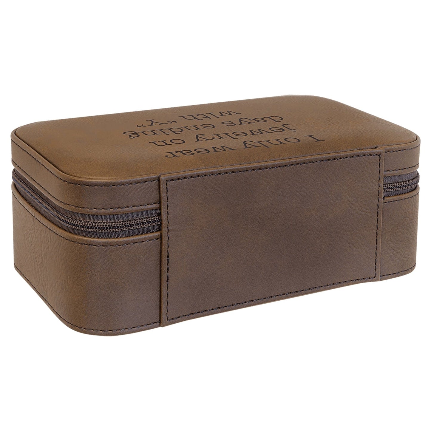Dark Brown Large Leatherette Jewelry Box
