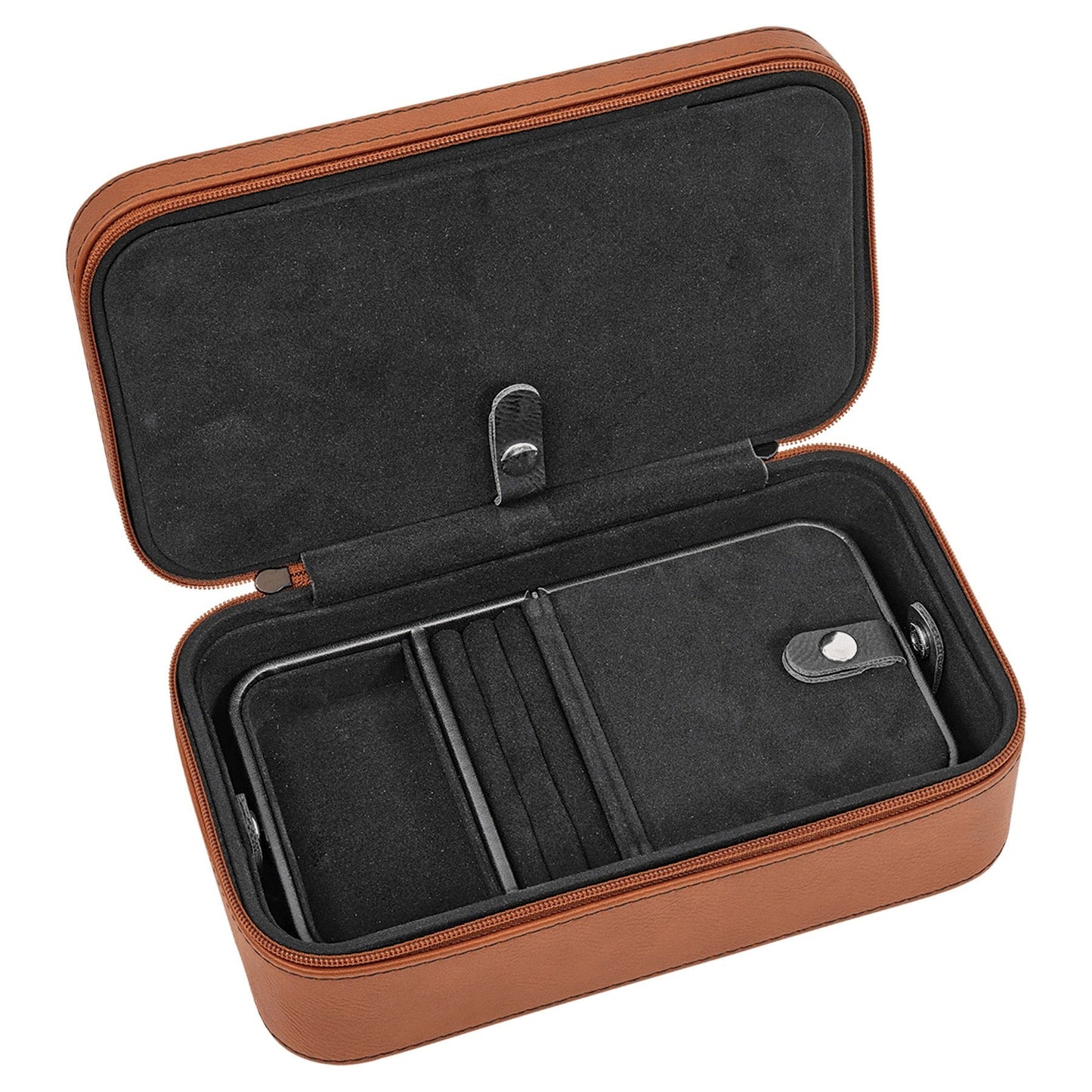 Dark Brown Large Leatherette Jewelry Box