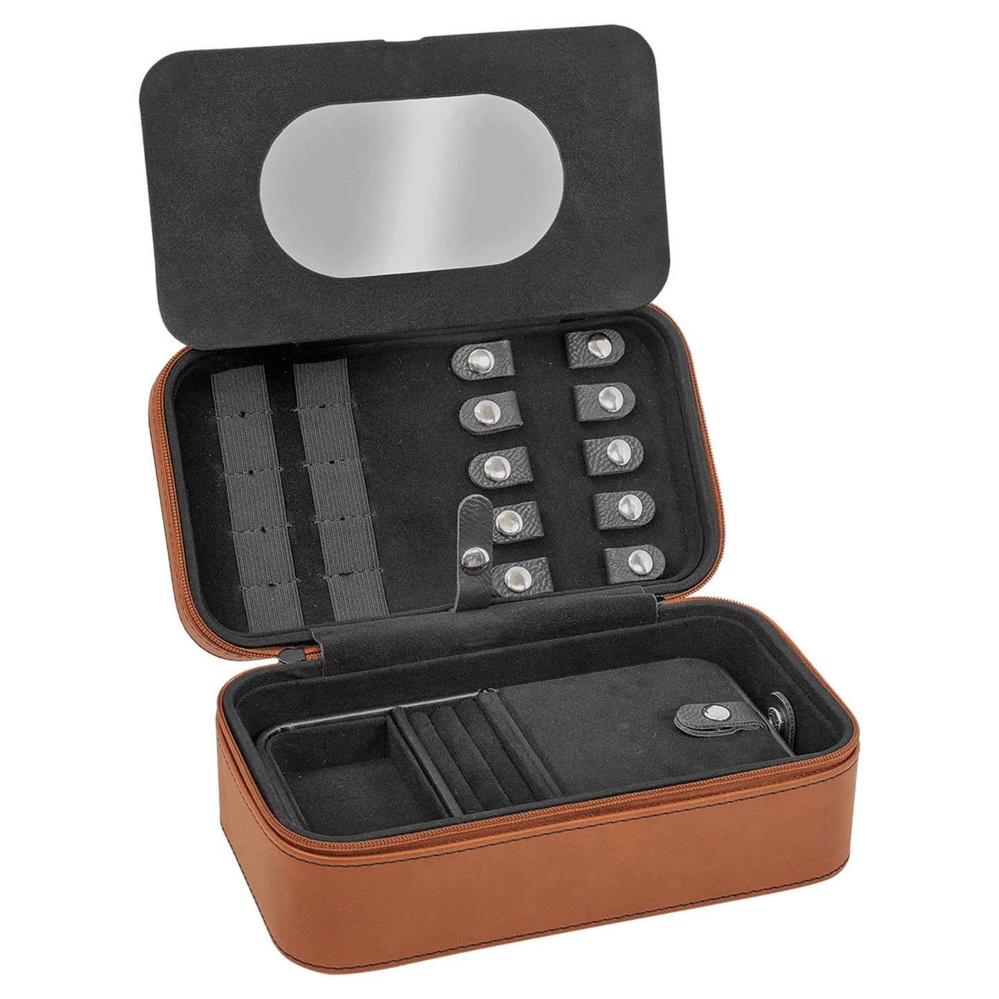 Dark Brown Large Leatherette Jewelry Box