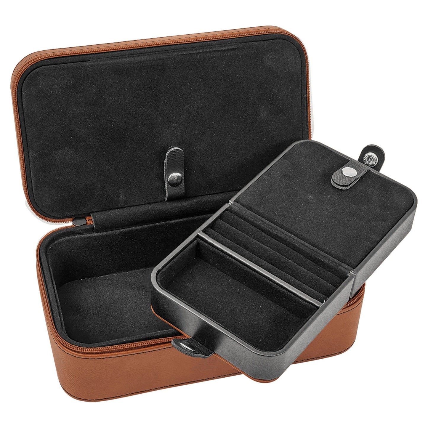 Dark Brown Large Leatherette Jewelry Box