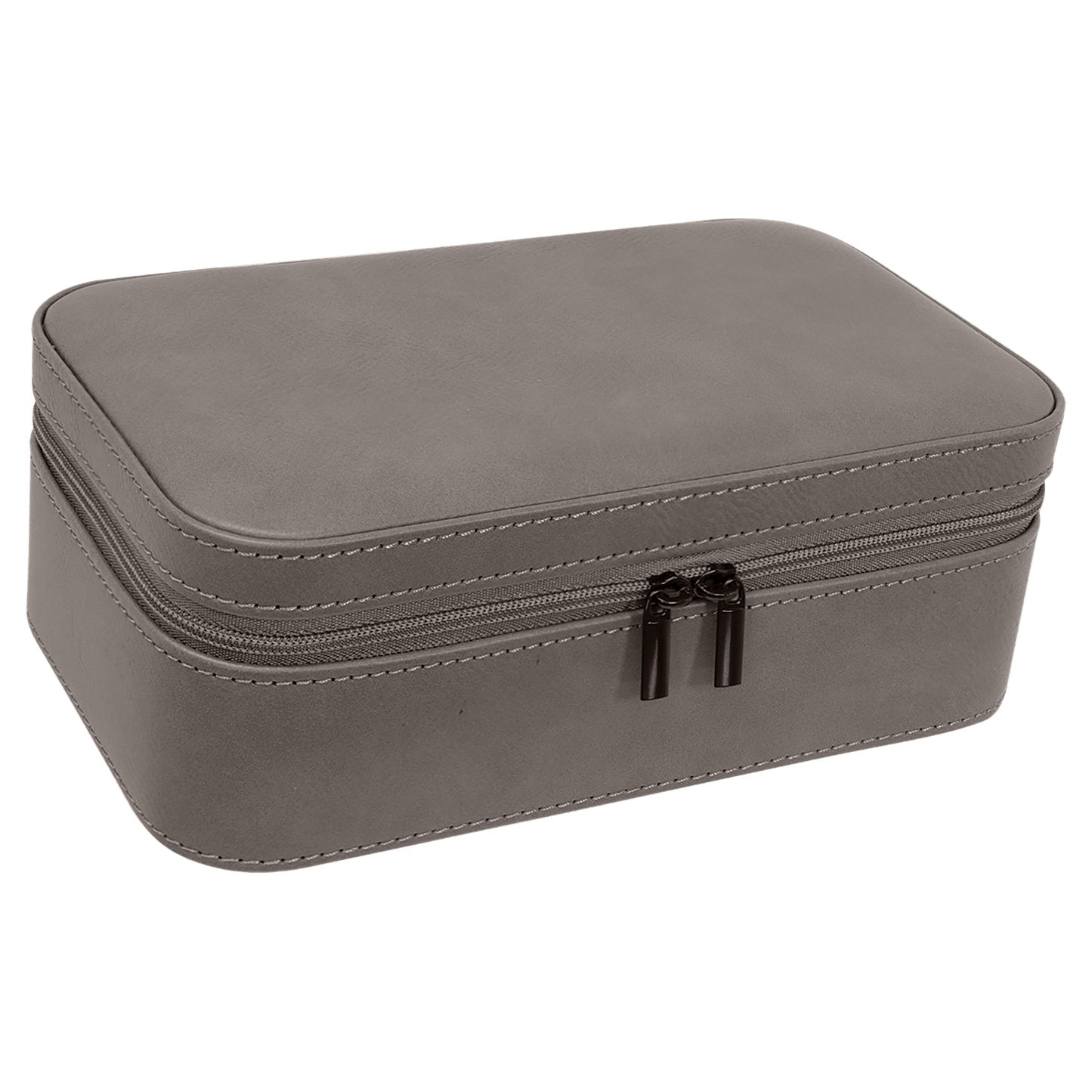 7 1/2" X 4 1/2" Gray Laserable Leatherette Jewelry Box