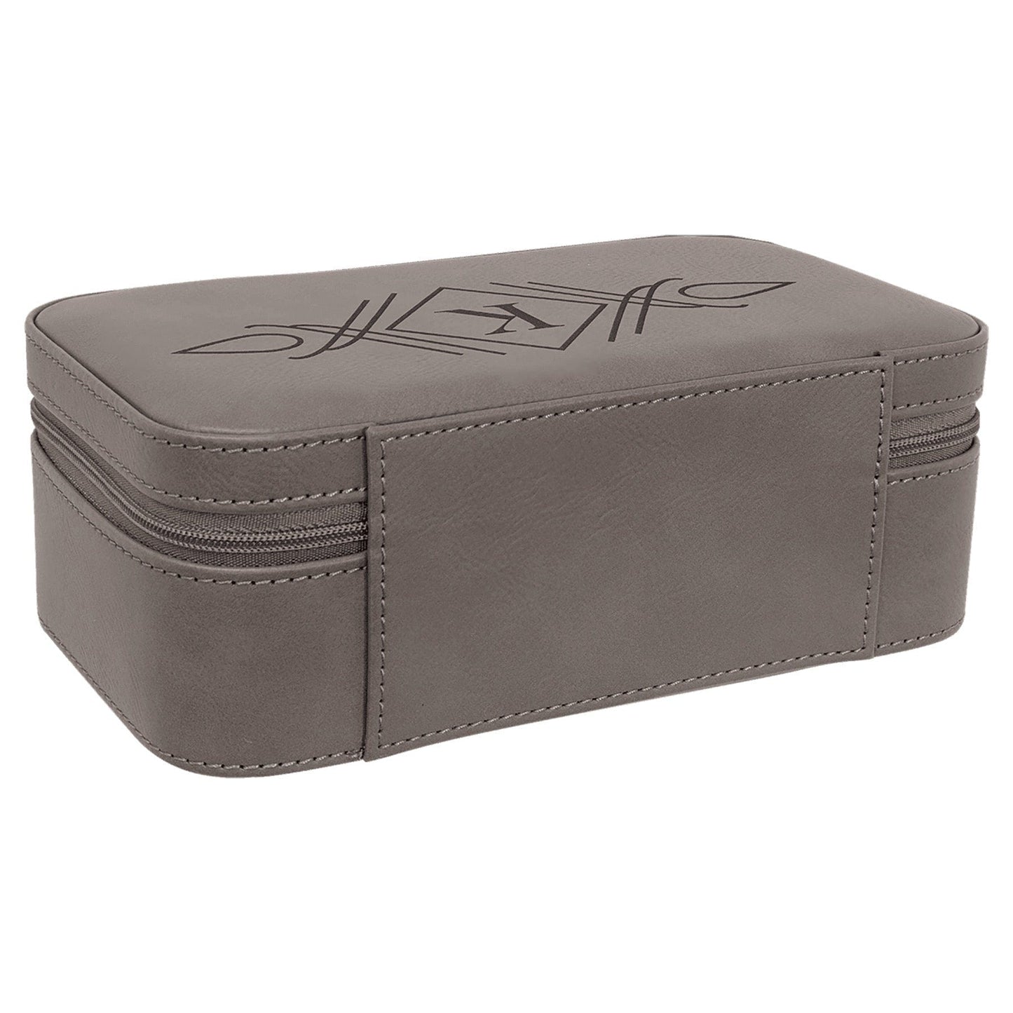 Gray Large Leatherette Jewelry Box