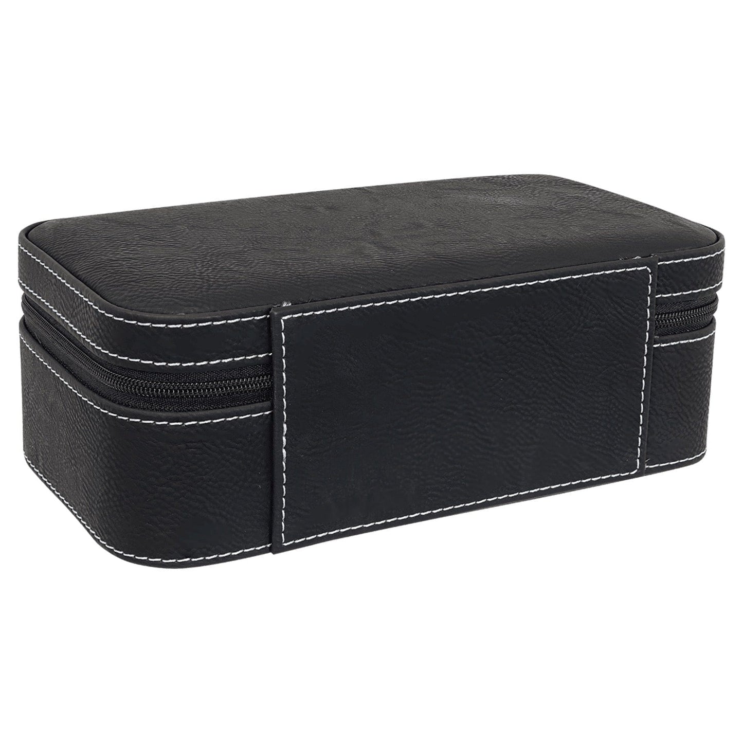 Black/Silver Large Leatherette Jewelry Box