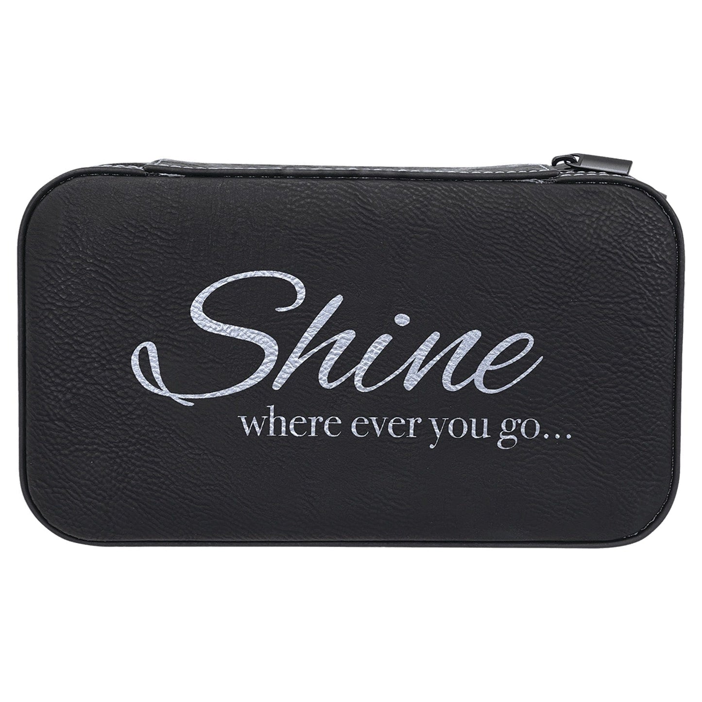 Black/Silver Large Leatherette Jewelry Box
