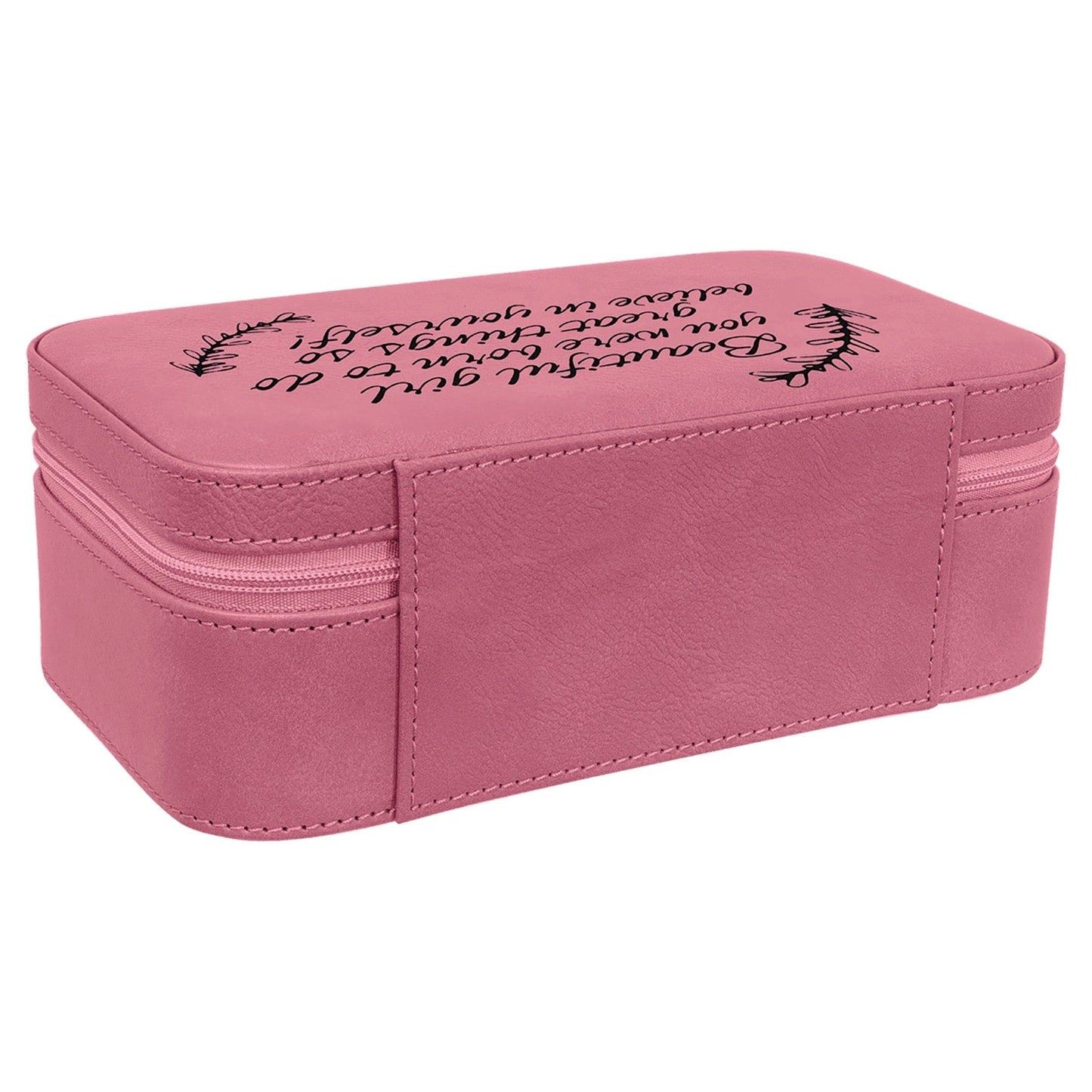 Pink Large Leatherette Jewelry Box