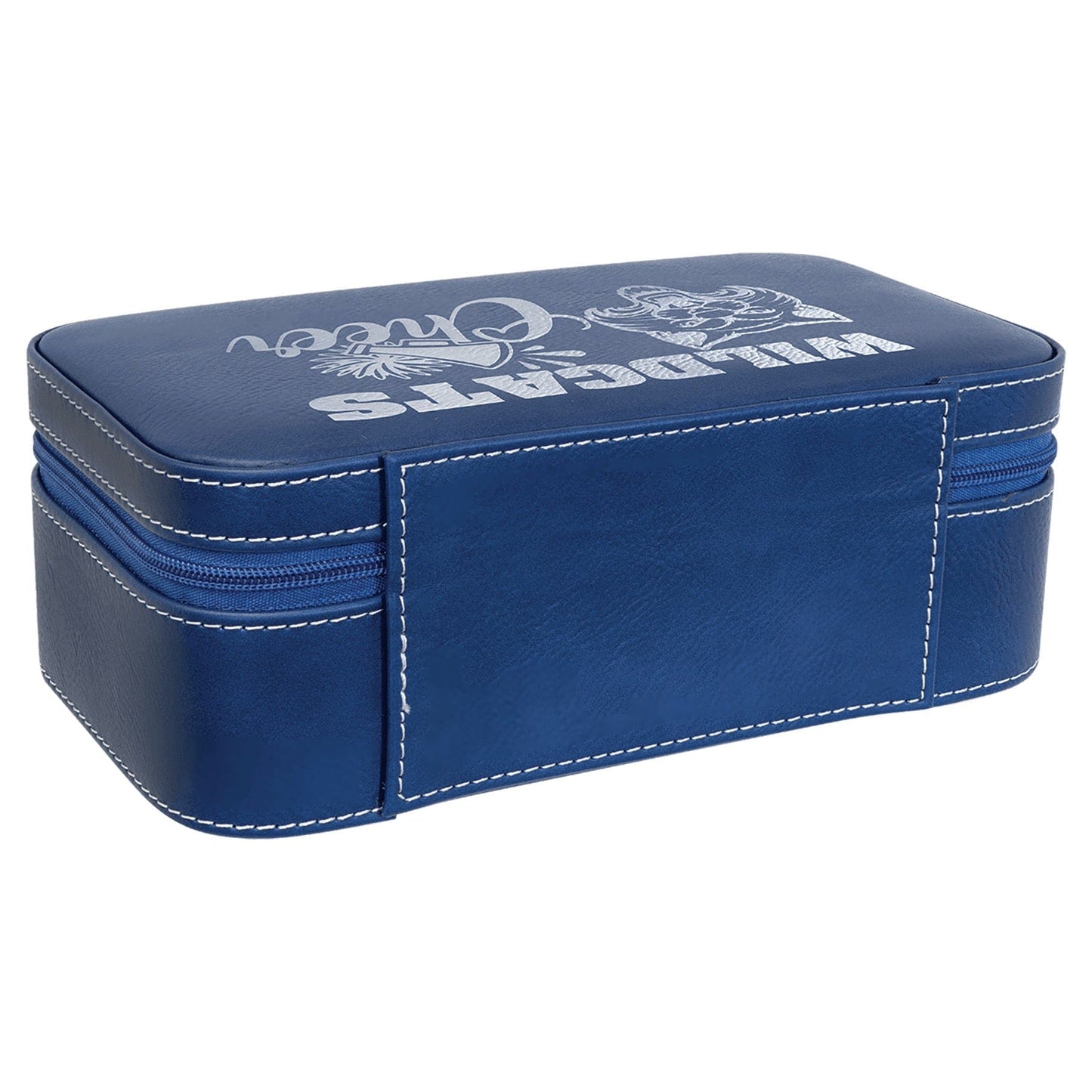 Blue/Silver Large Leatherette Jewelry Box