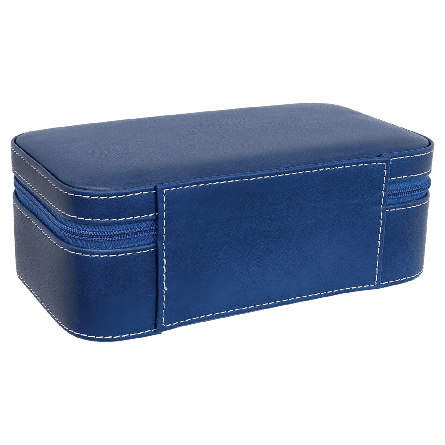Blue/Silver Large Leatherette Jewelry Box
