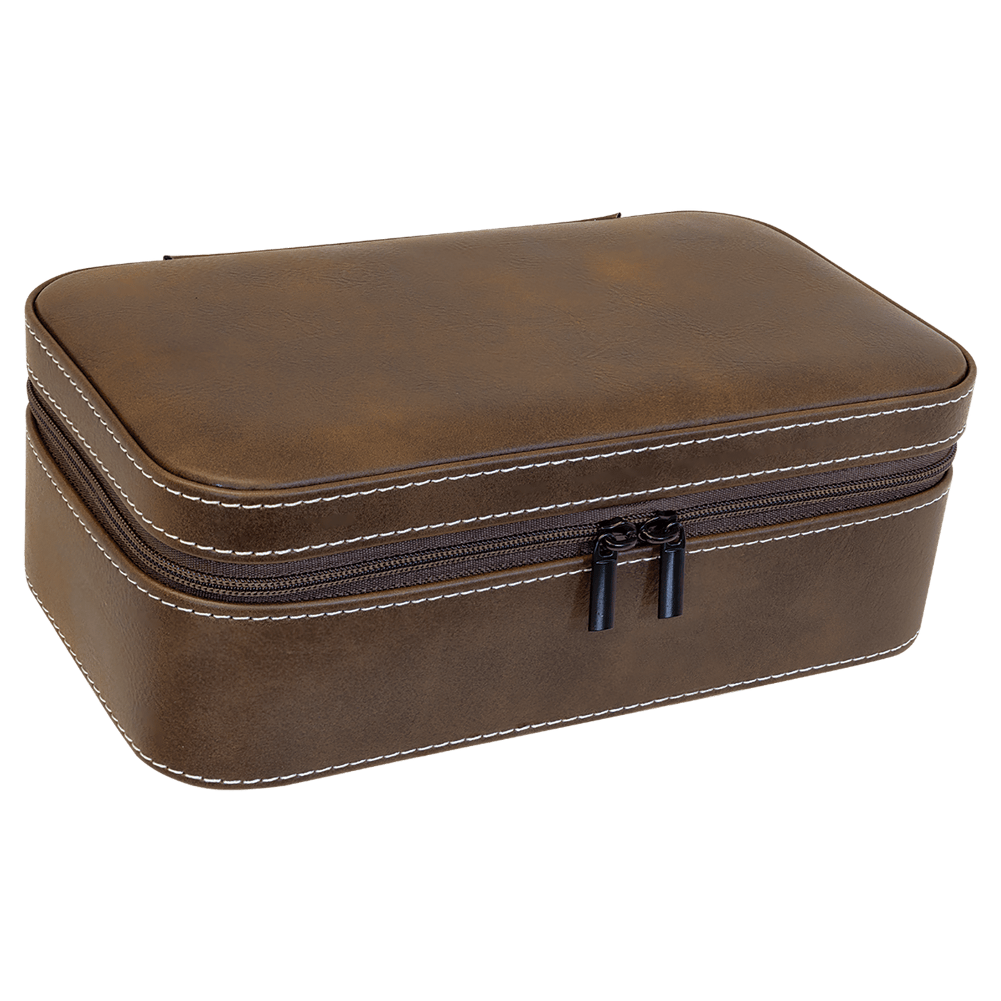 7 1/2" X 4 1/2" Rustic/Silver Laserable Leatherette Jewelry Box