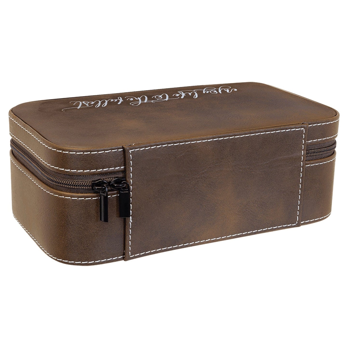 Rustic/Silver Large Leatherette Jewelry Box