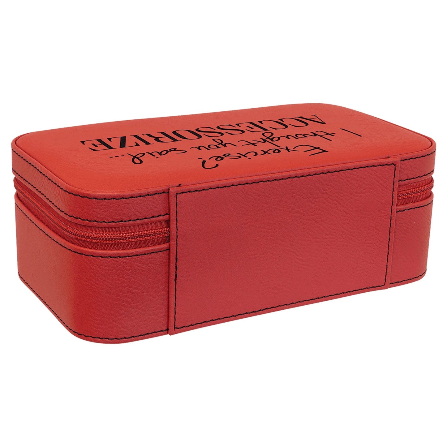 Red Large Leatherette Jewelry Box