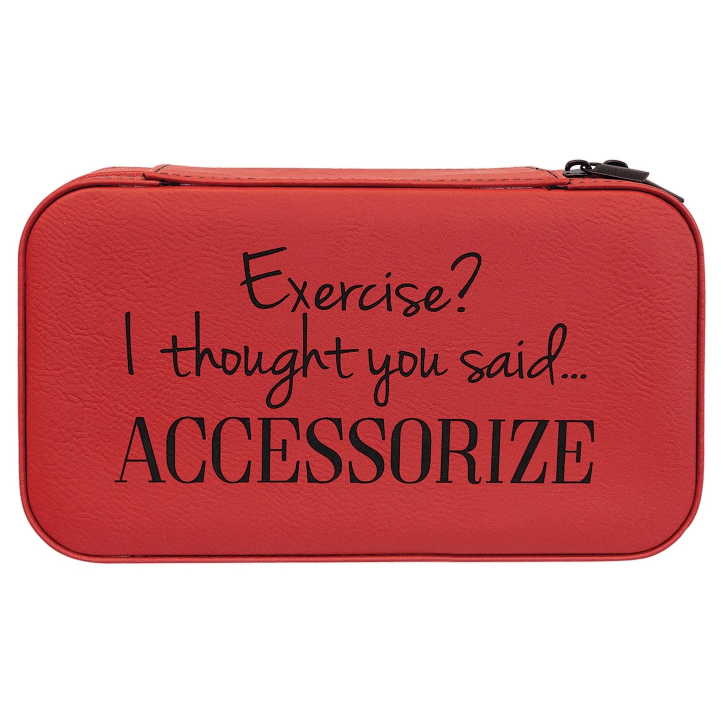 Red Large Leatherette Jewelry Box