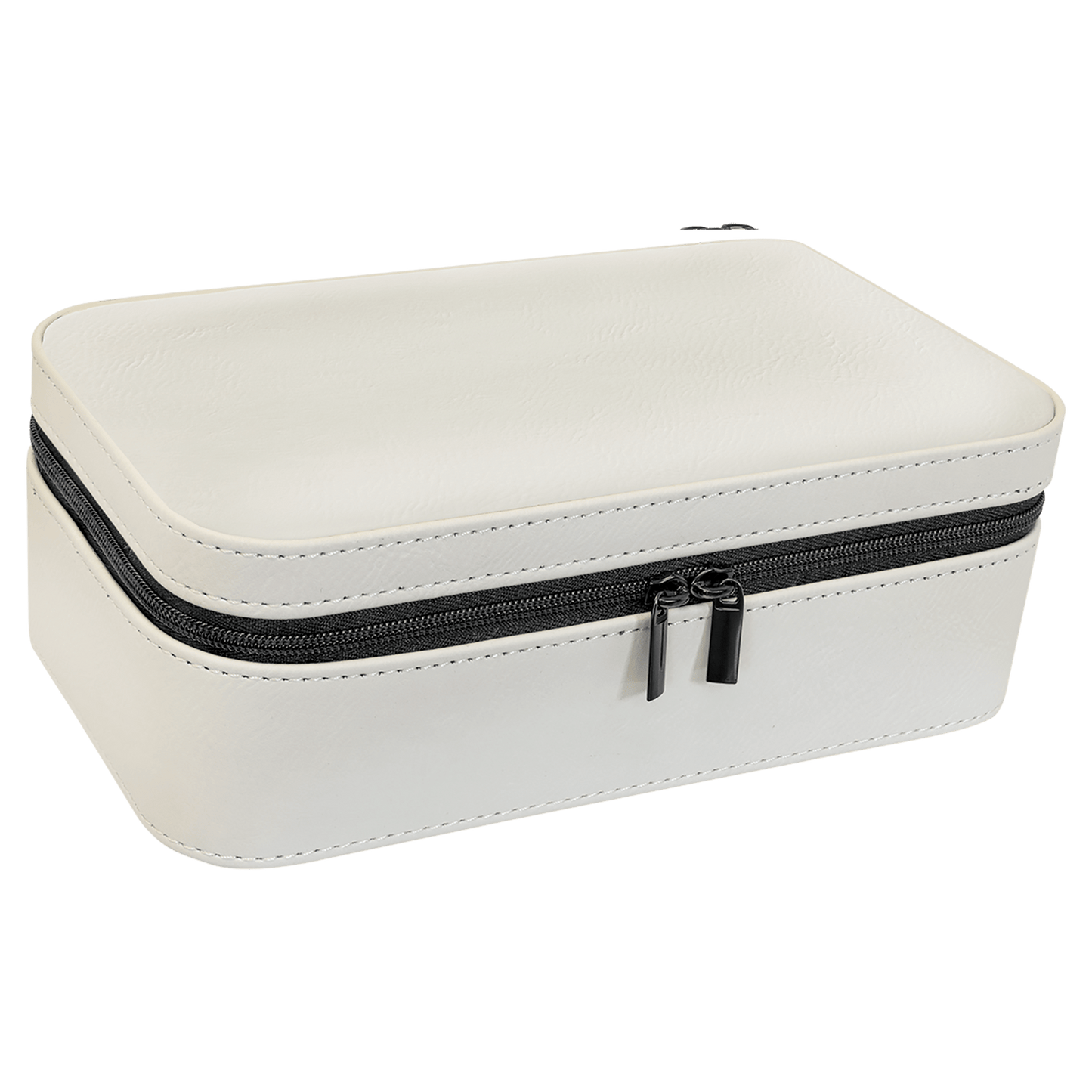7 1/2" X 4 1/2" White Laserable Leatherette Jewelry Box