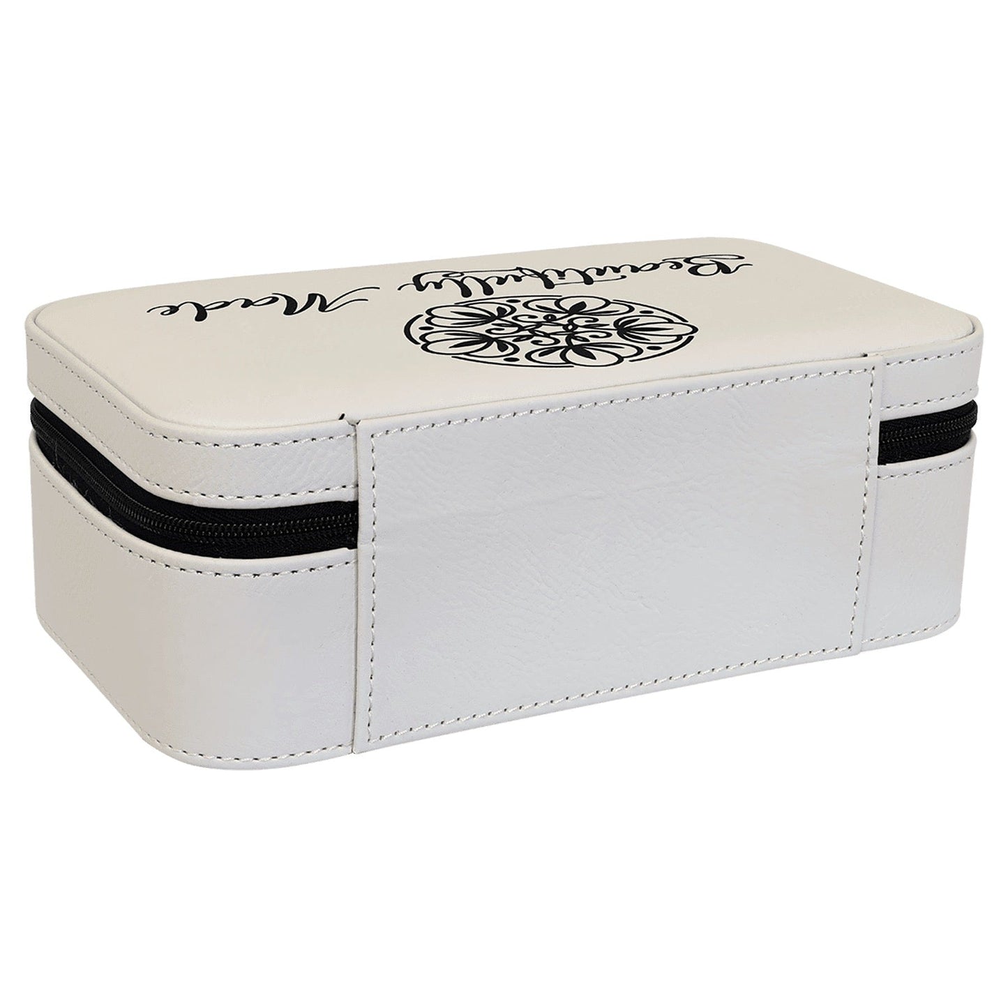 White Large Leatherette Jewelry Box