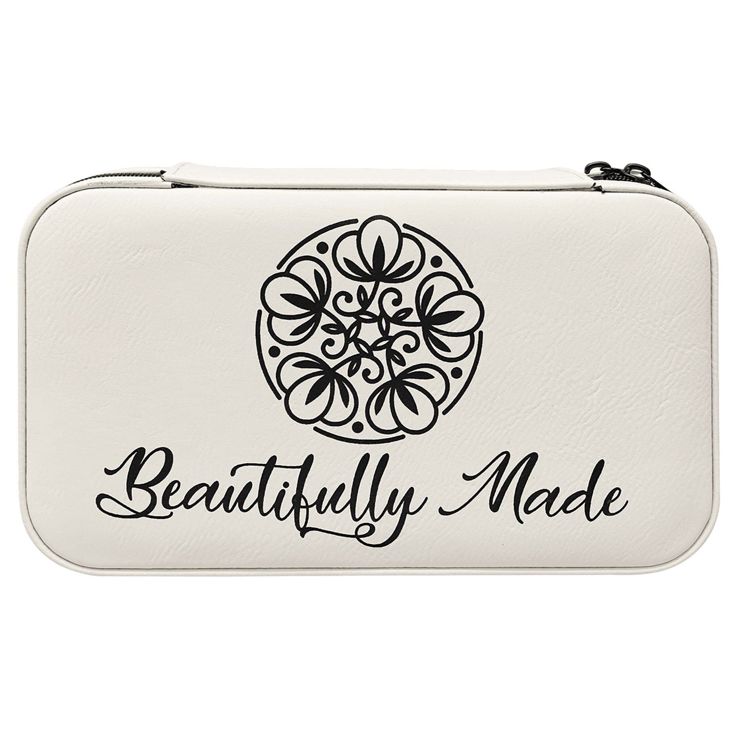 White Large Leatherette Jewelry Box