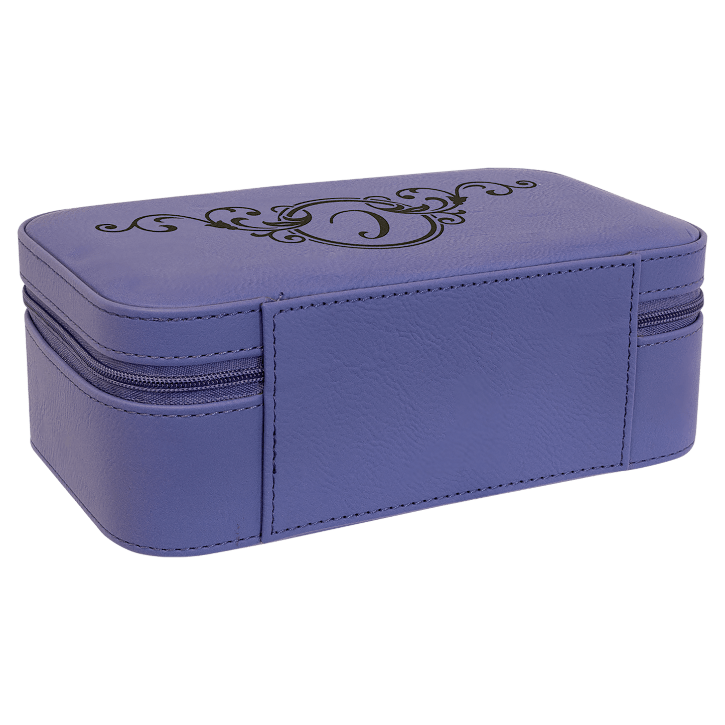 7 1/2" X 4 1/2" Purple Laserable Leatherette Jewelry Box