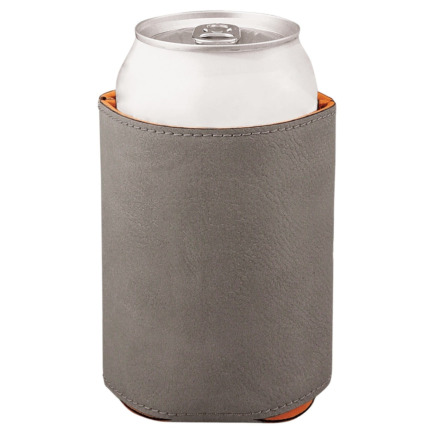 3 3/4" Gray Laserable Leatherette Beverage Holder