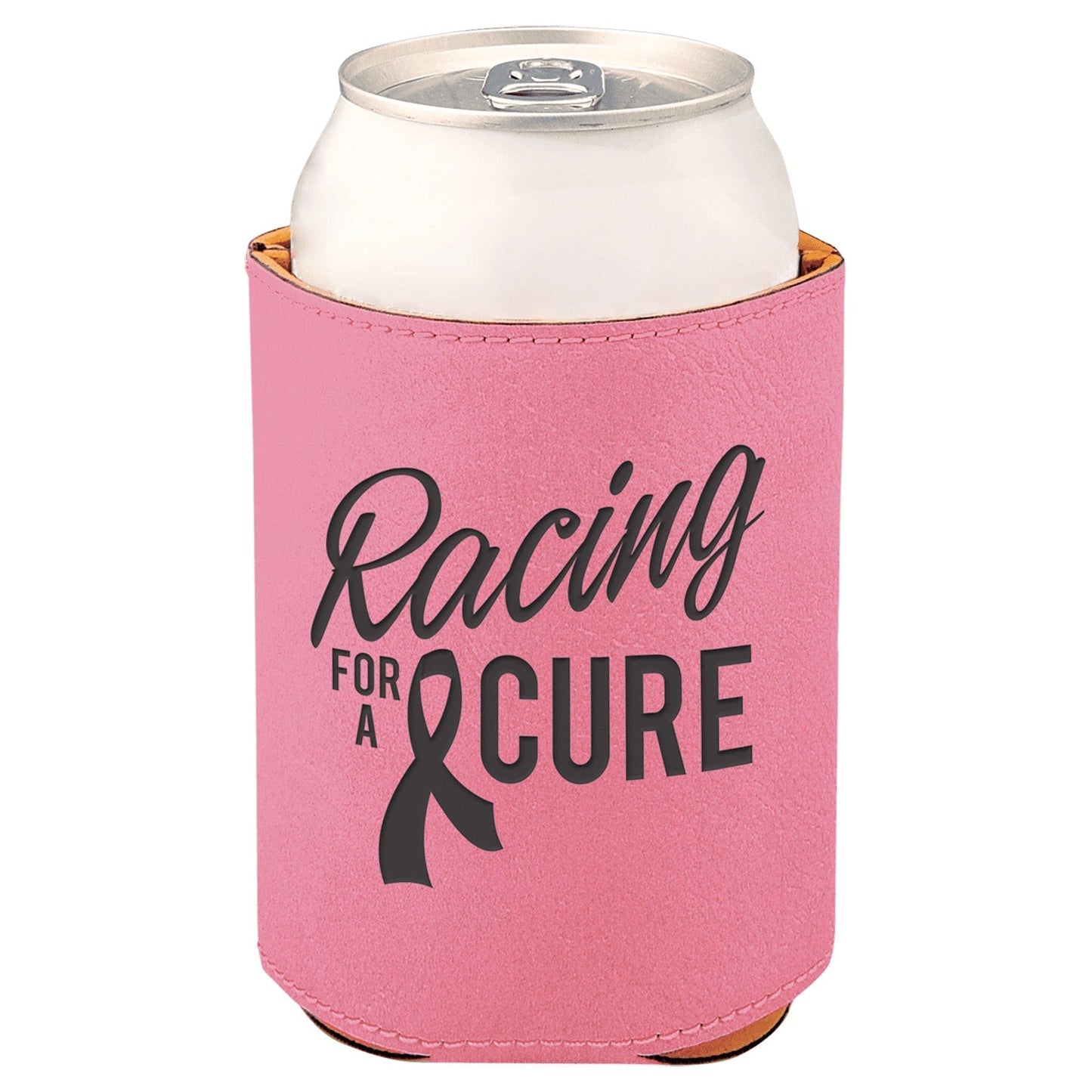 3 3/4" Pink Laserable Leatherette Beverage Holder