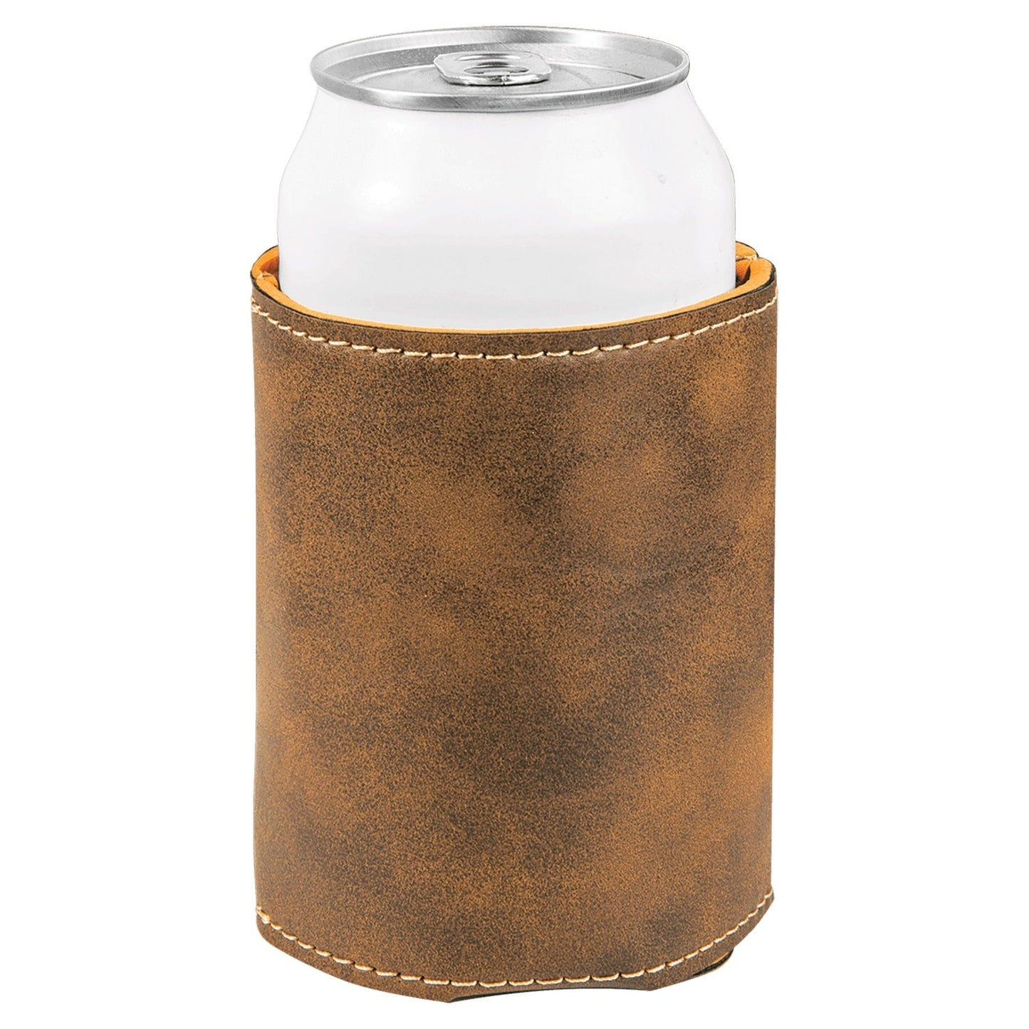 3 3/4" Rustic/Gold Laserable Leatherette Beverage Holder