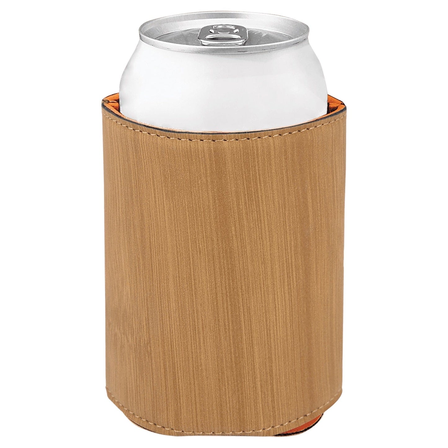 3 3/4" Bamboo Laserable Leatherette Beverage Holder