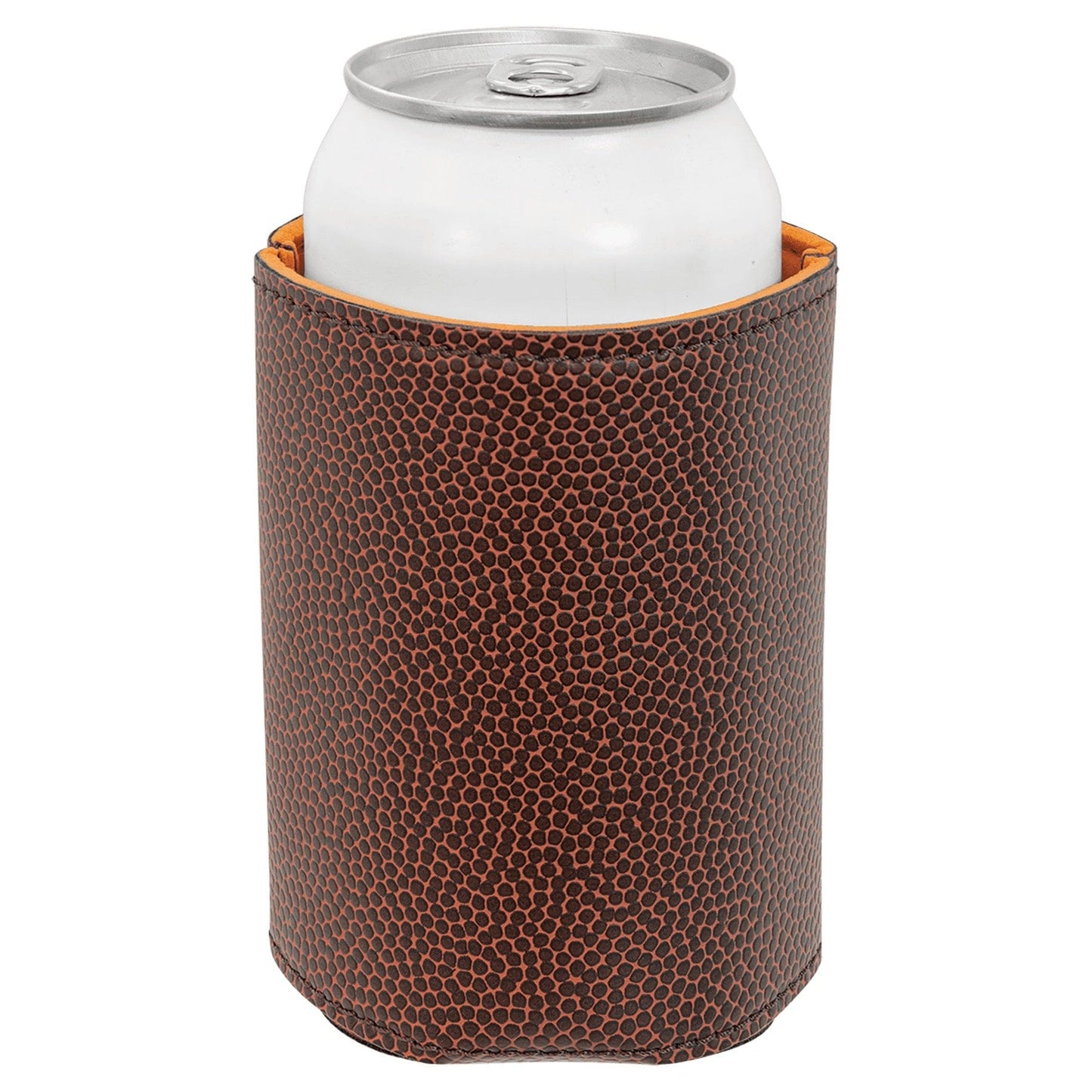 3 3/4" Football Laserable Leatherette Beverage Holder