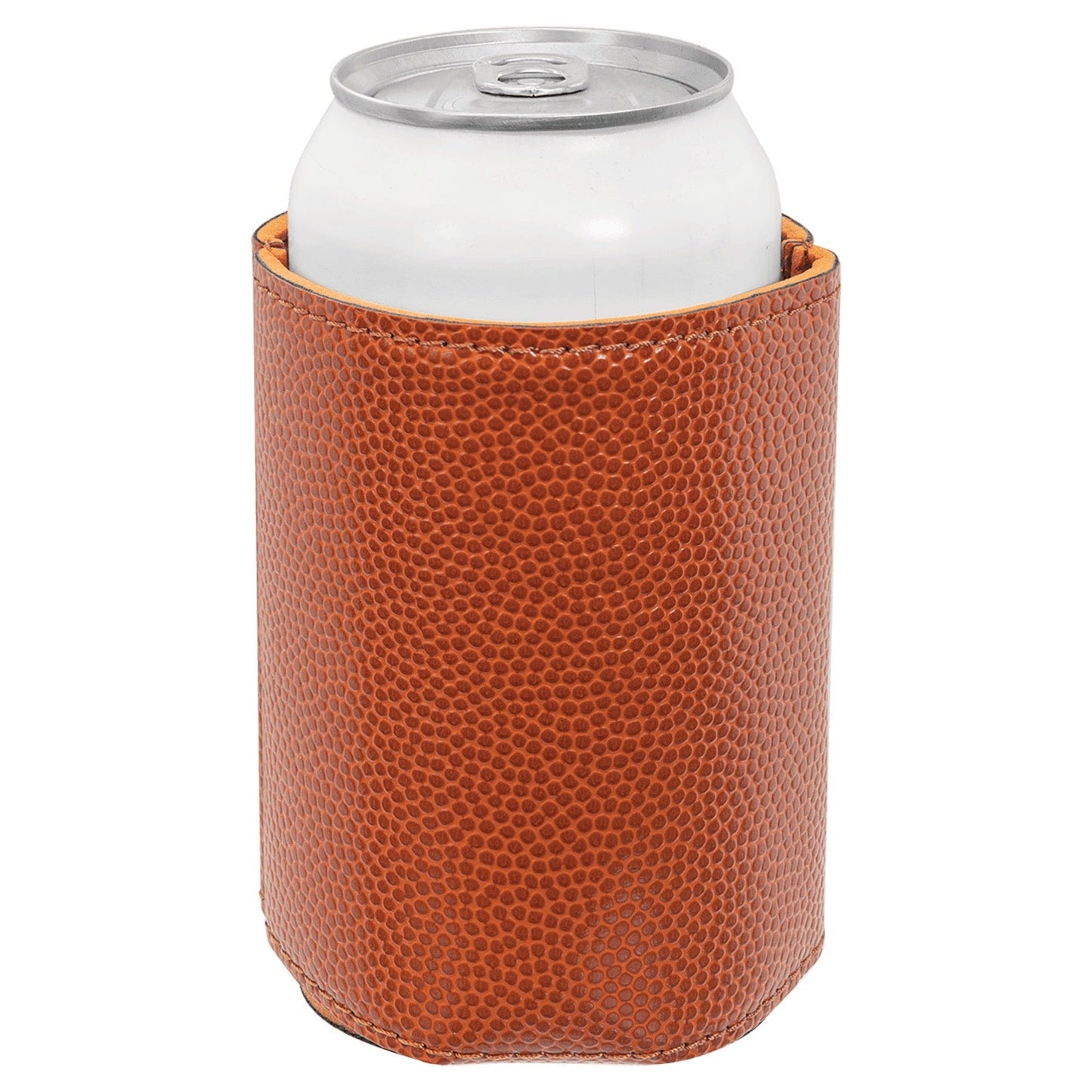 3 3/4" Basketball Laserable Leatherette Beverage Holder