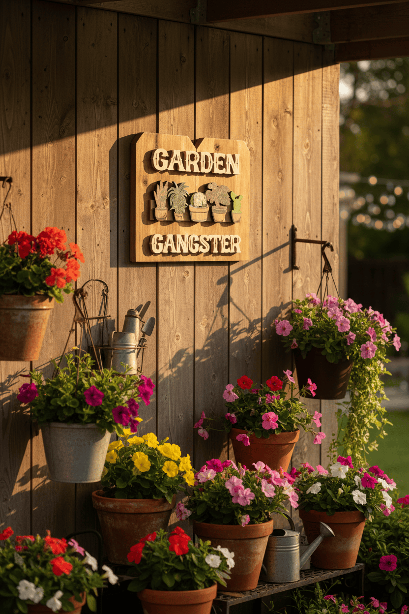 Garden Ganger Cedar Wall Sign