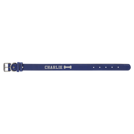 Burnmark Dog Collar | Personalized Laser Engraved | Cobalt | Everett June
