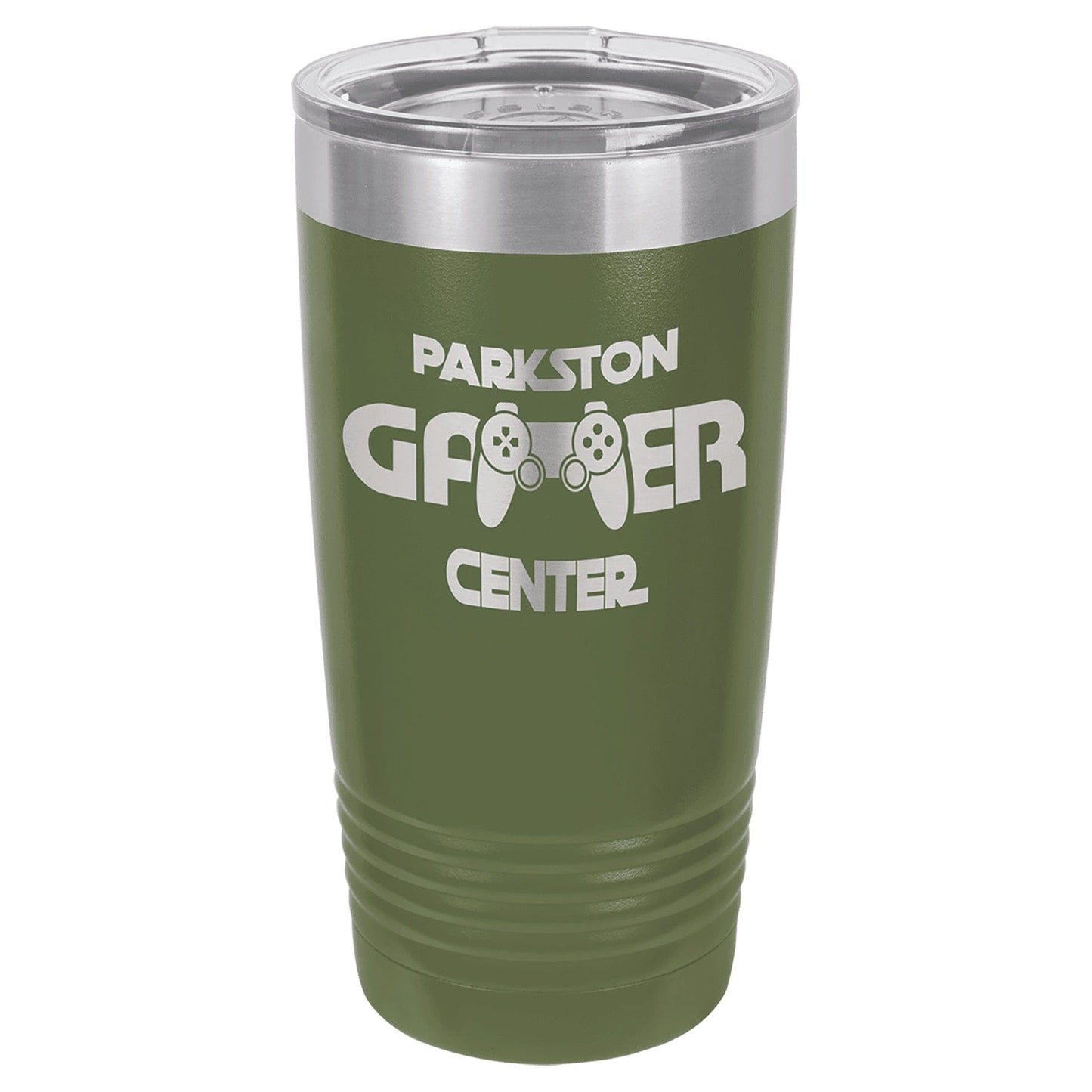 Polar Camel 20 oz. Olive Green Vacuum Insulated Ringneck Tumbler with Clear Lid