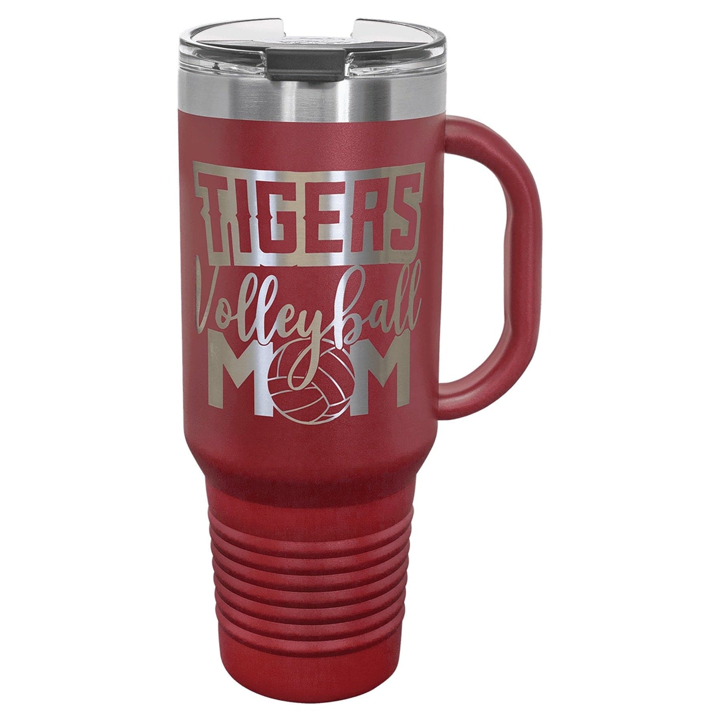 Polar Camel 40 oz. Maroon Travel Mug with Handle, Straw Included