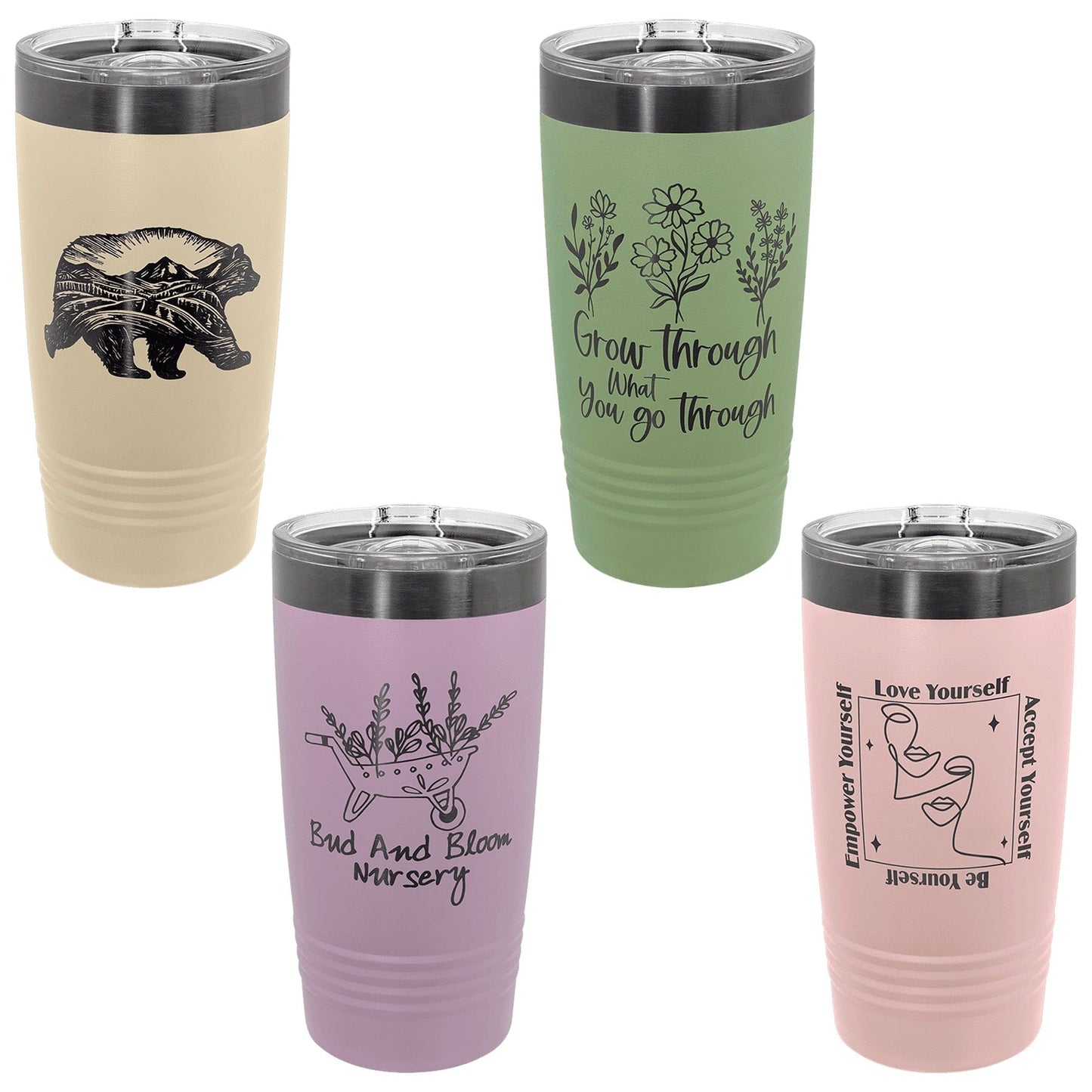 20 oz. Pastel/Ghost Black Set