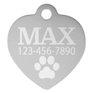 Custom Engraved 1" Heart Pet ID Tag – Aluminum Dog & Cat Tag