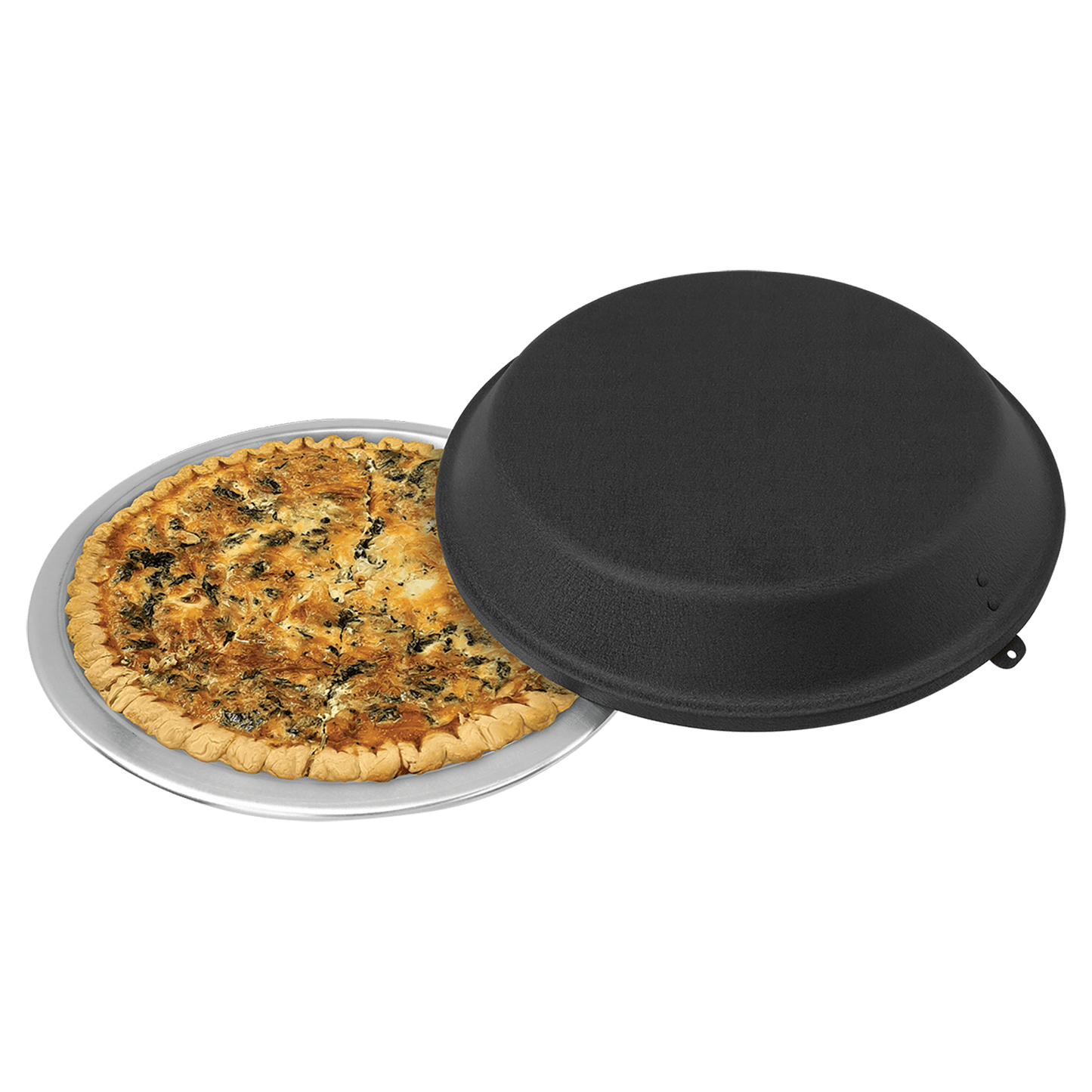 9" Aluminum Pie Pan with Black Lid