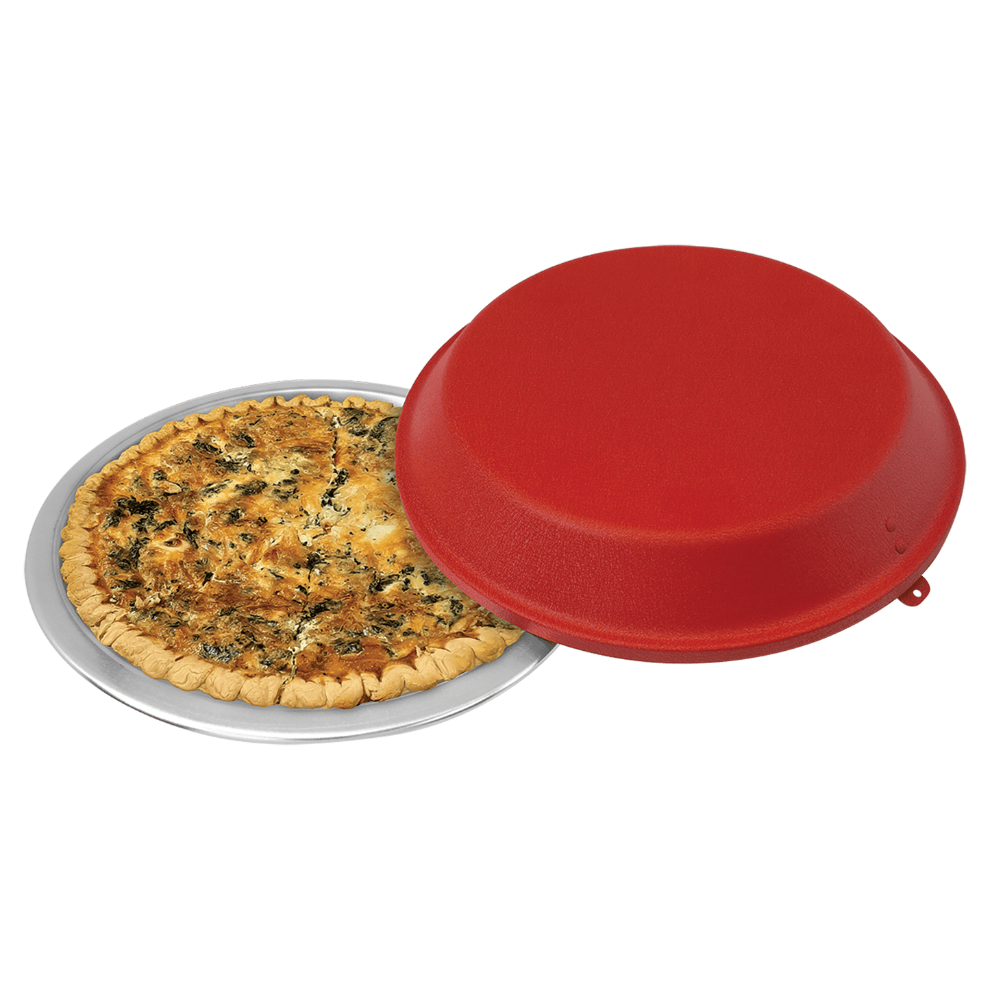 9" Aluminum Pie Pan with Red Lid