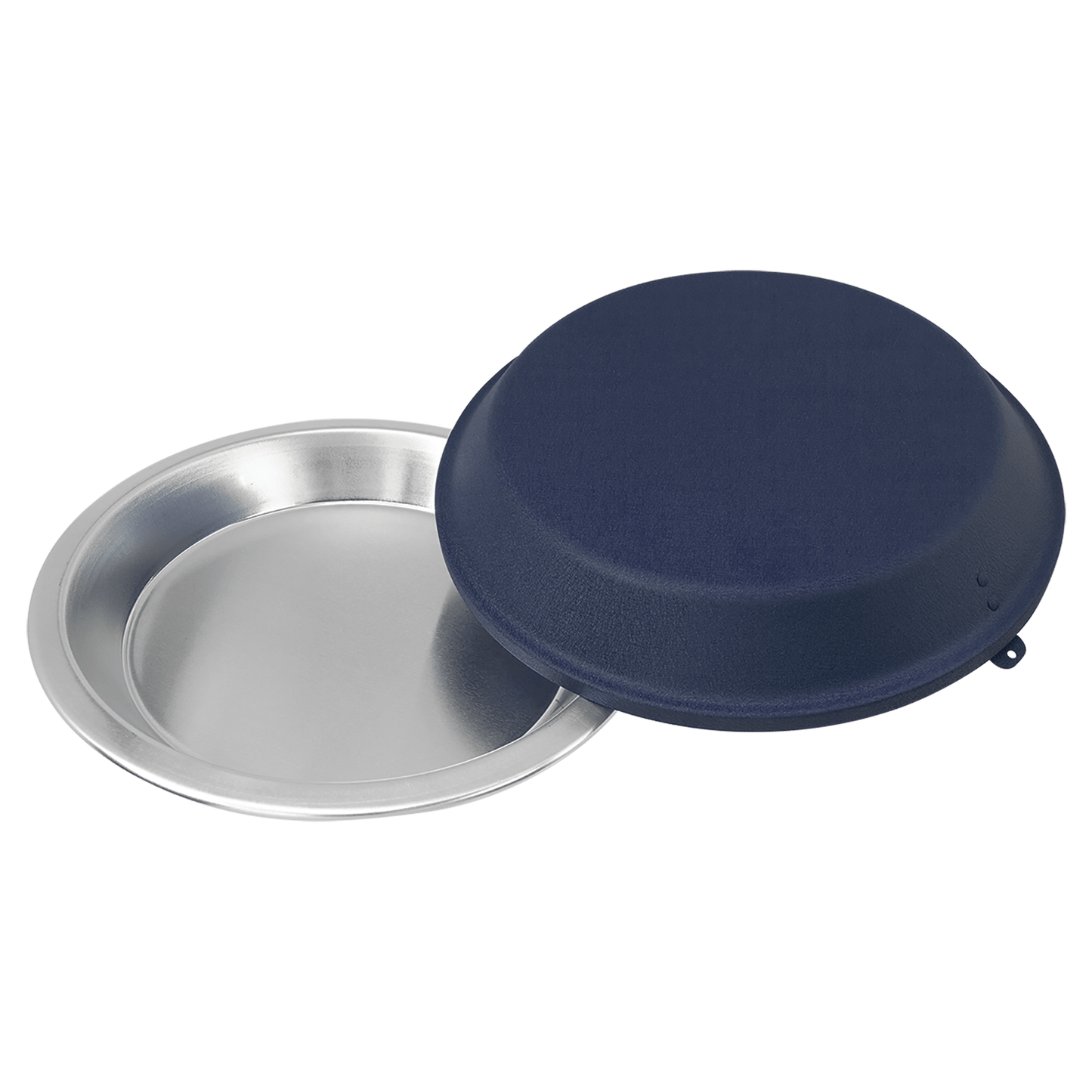 9" Aluminum Pie Pan with Navy Blue Lid