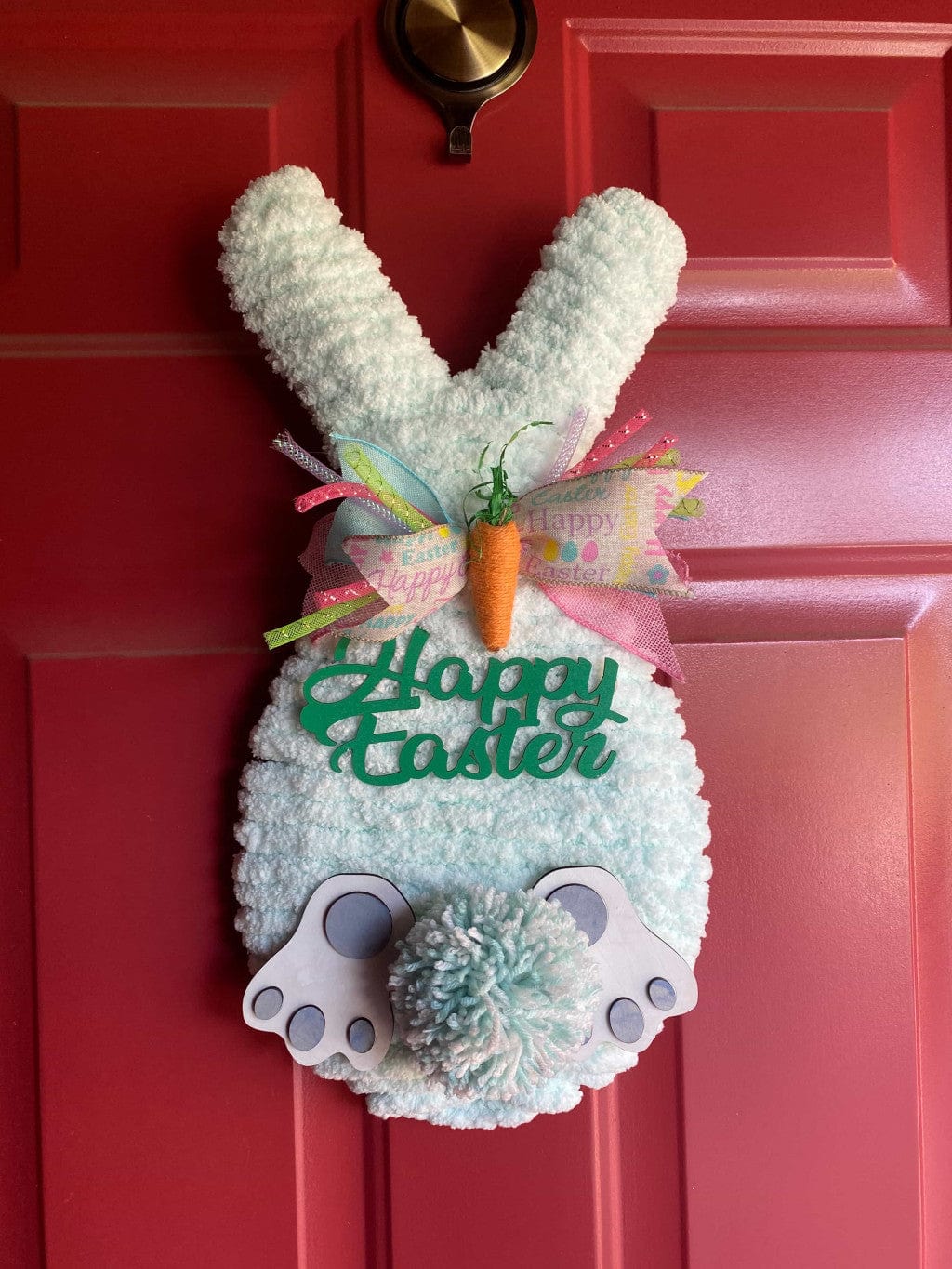 Fluffy Bunny Door Charm – Mint Meadow