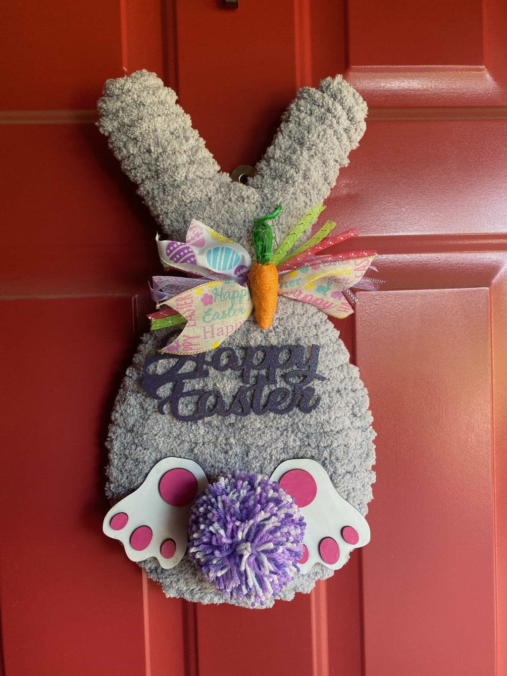 Fluffy Bunny Door Charm – Lilac Glitterhop