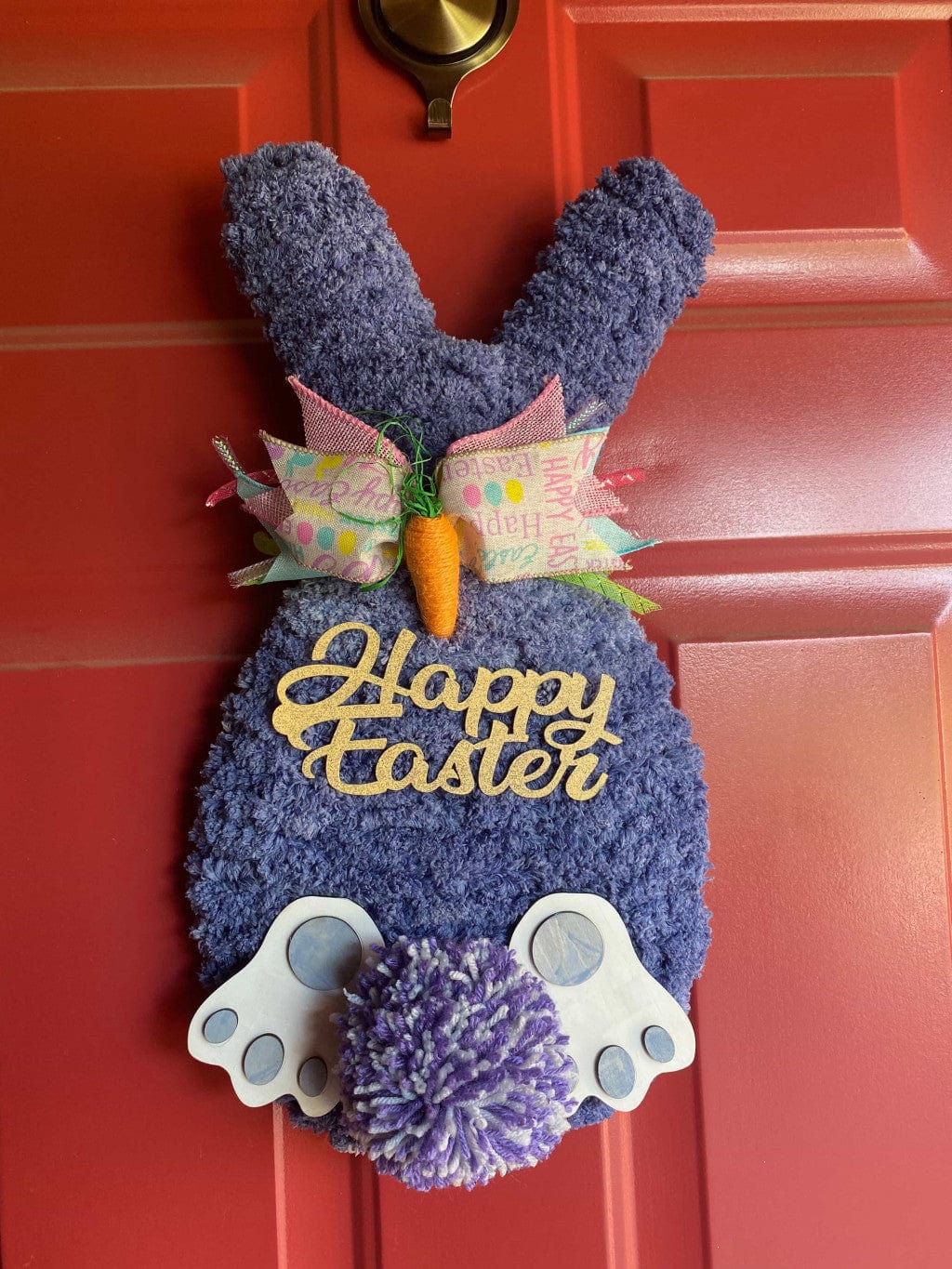 Fluffy Bunny Door Charm – Easter Edition