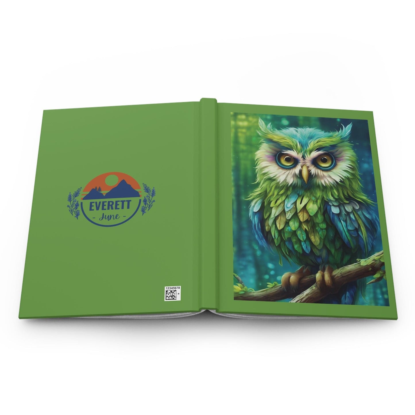 Owl (blue & green) Hardcover Journal Matte