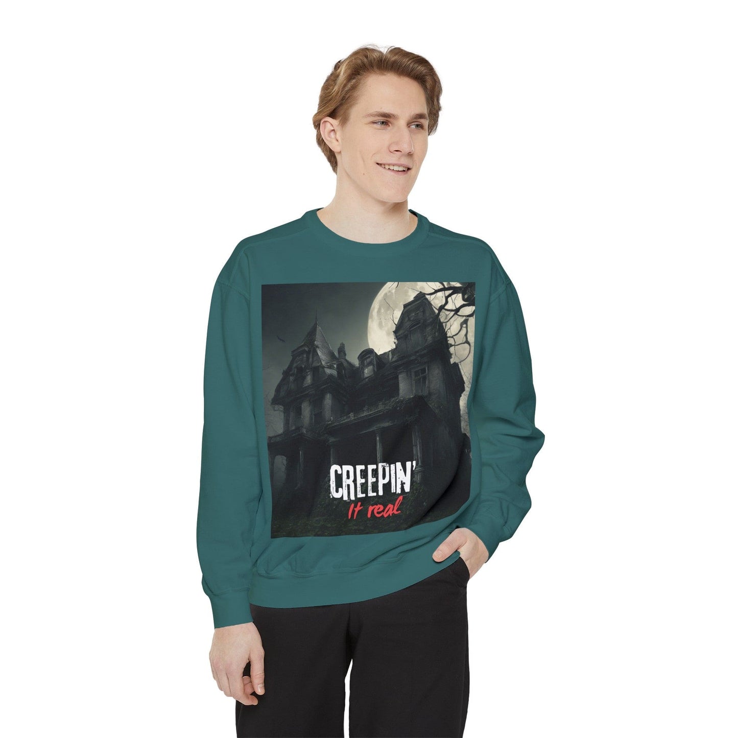 Creepin’ it real Unisex Garment-Dyed Sweatshirt