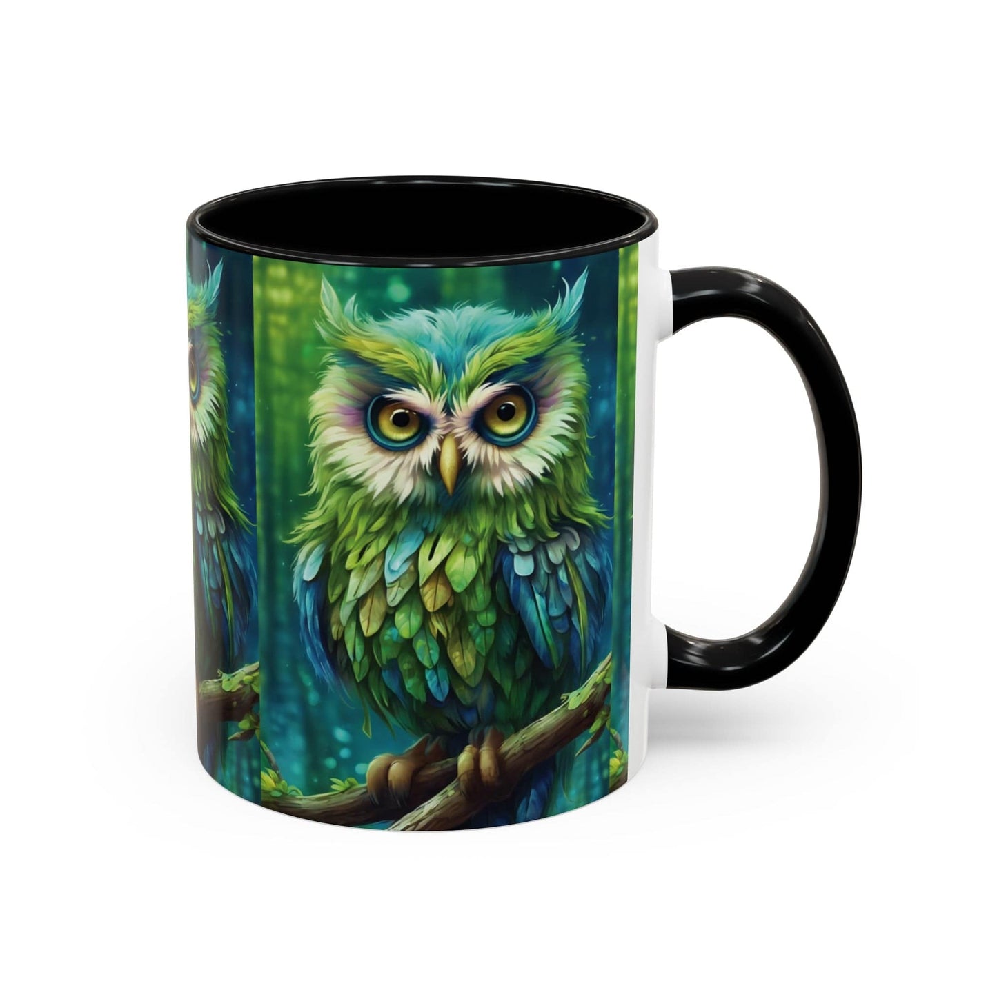 Owl (blue & green) Coffee Mug (11, 15oz)