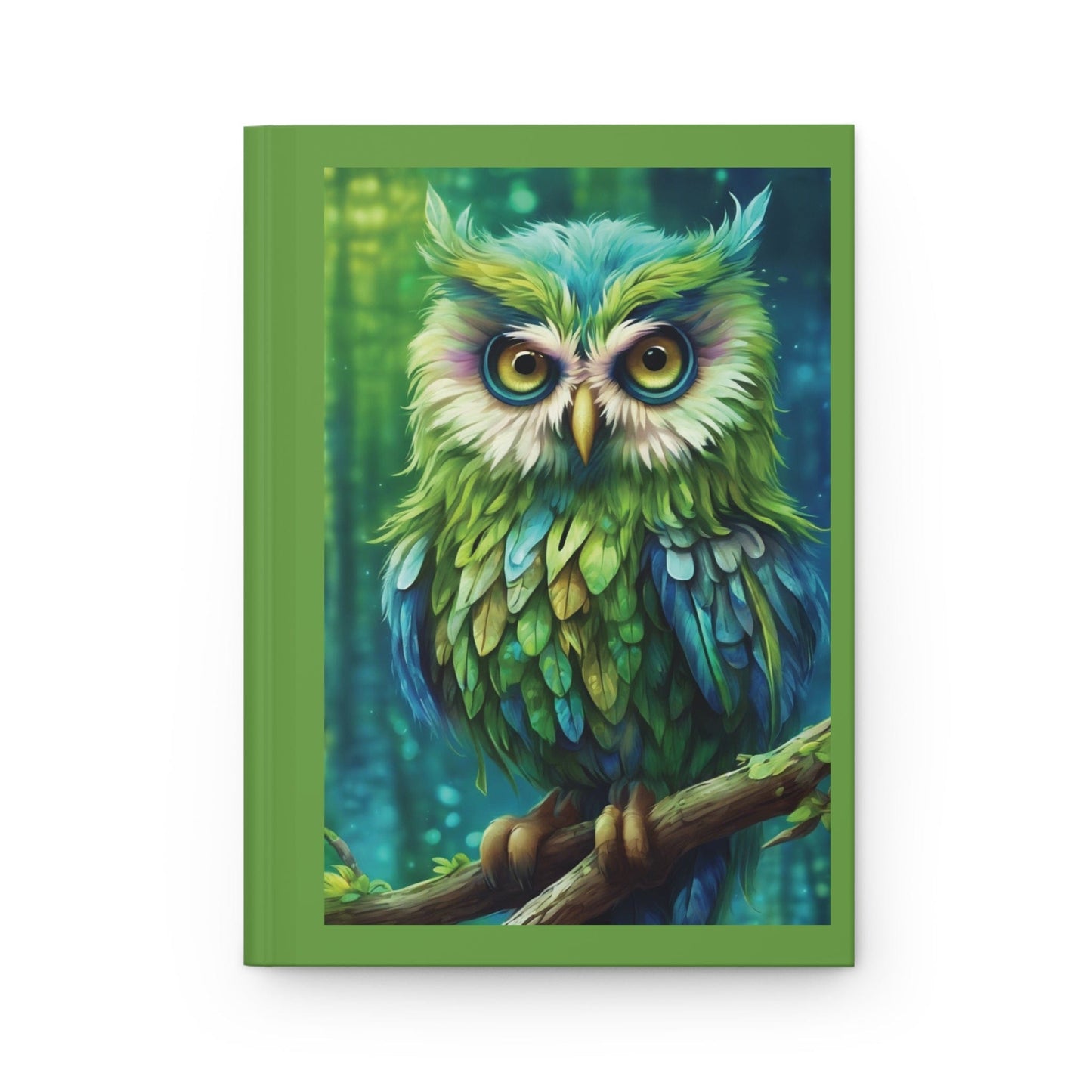 Owl (blue & green) Hardcover Journal Matte